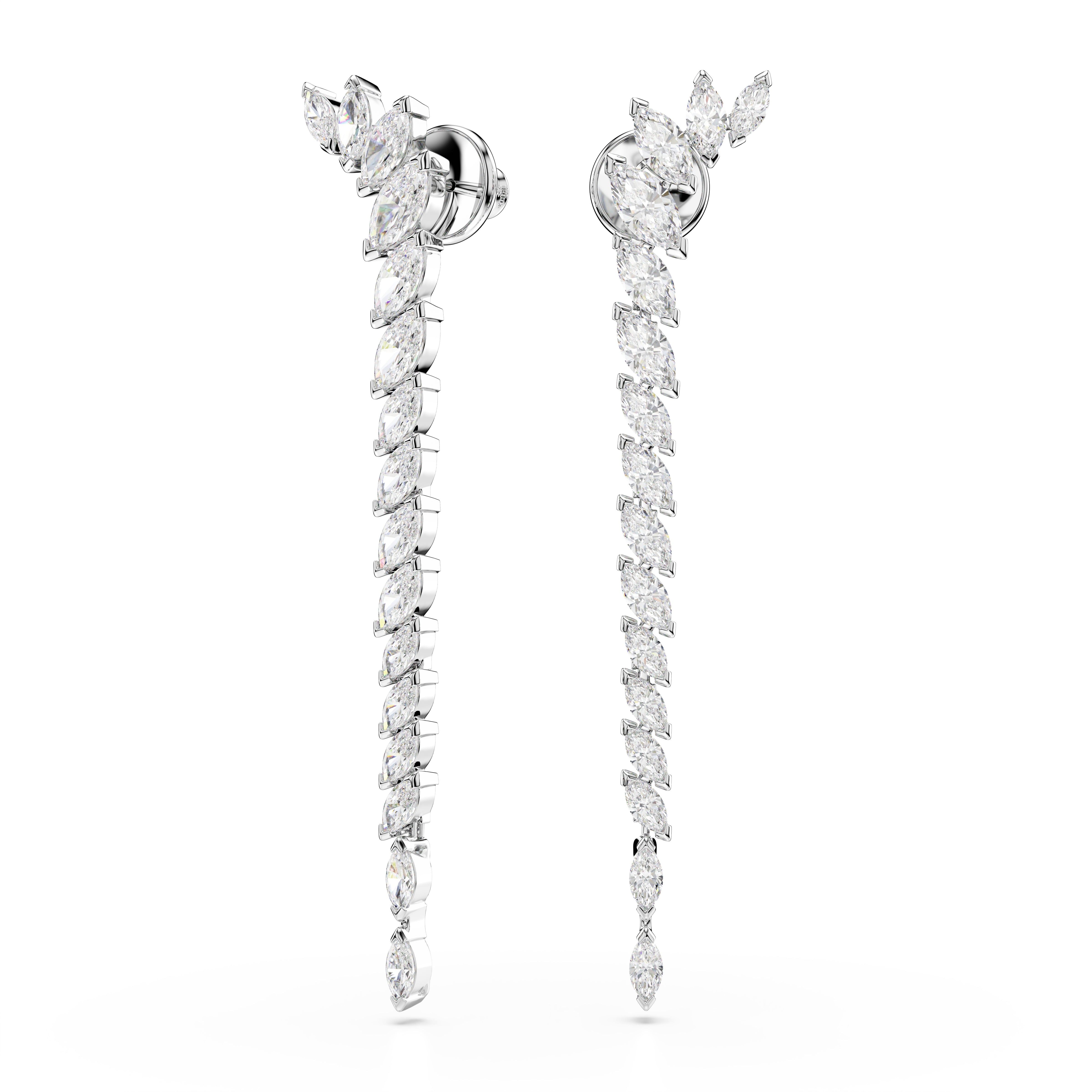 Swarovski Mesmera Earrings – Marquise cut, White, Rhodium plated