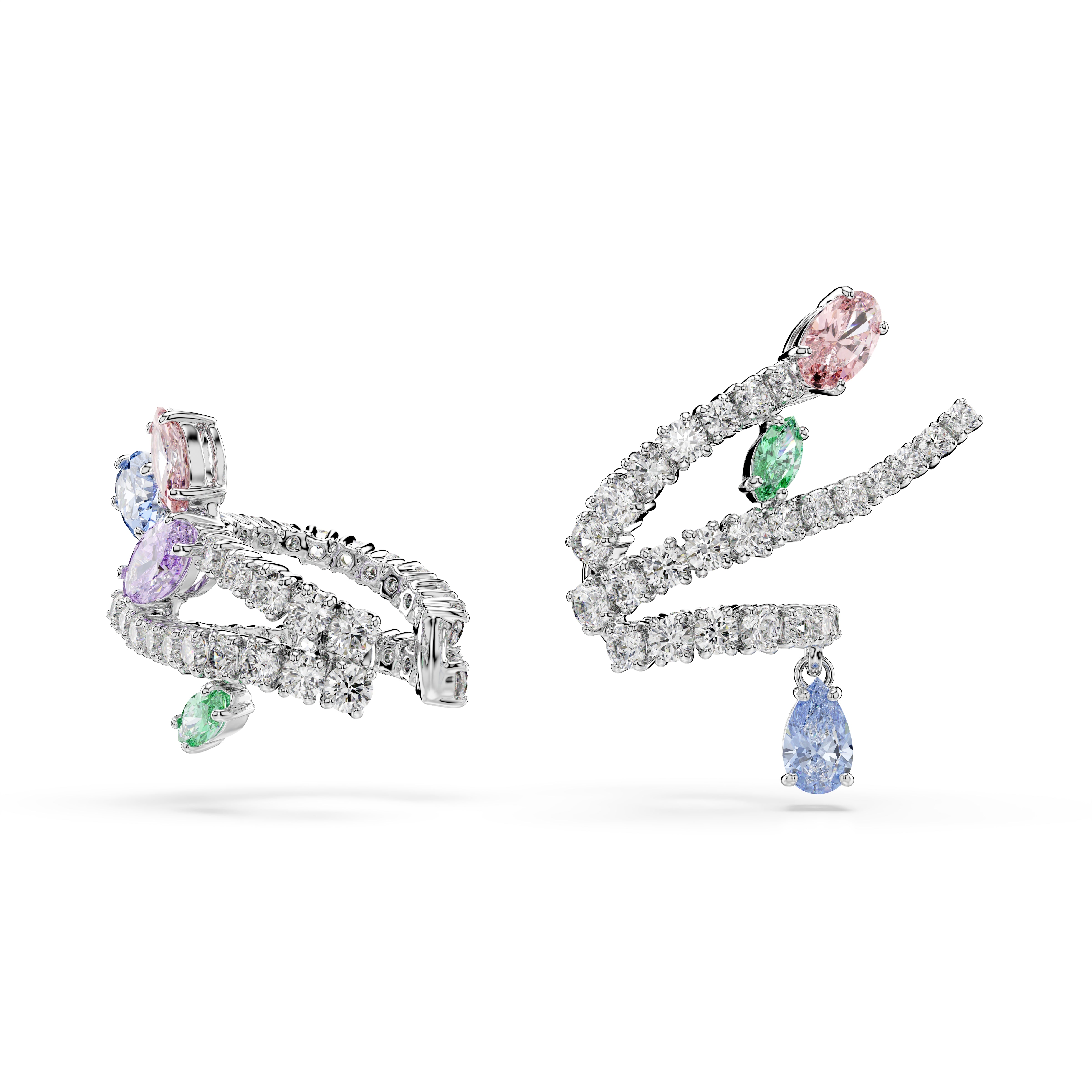 Swarovski Ariana Grande x Swarovski Ear Cuffs – Mixed cuts, Multicolored, Rhodium plated