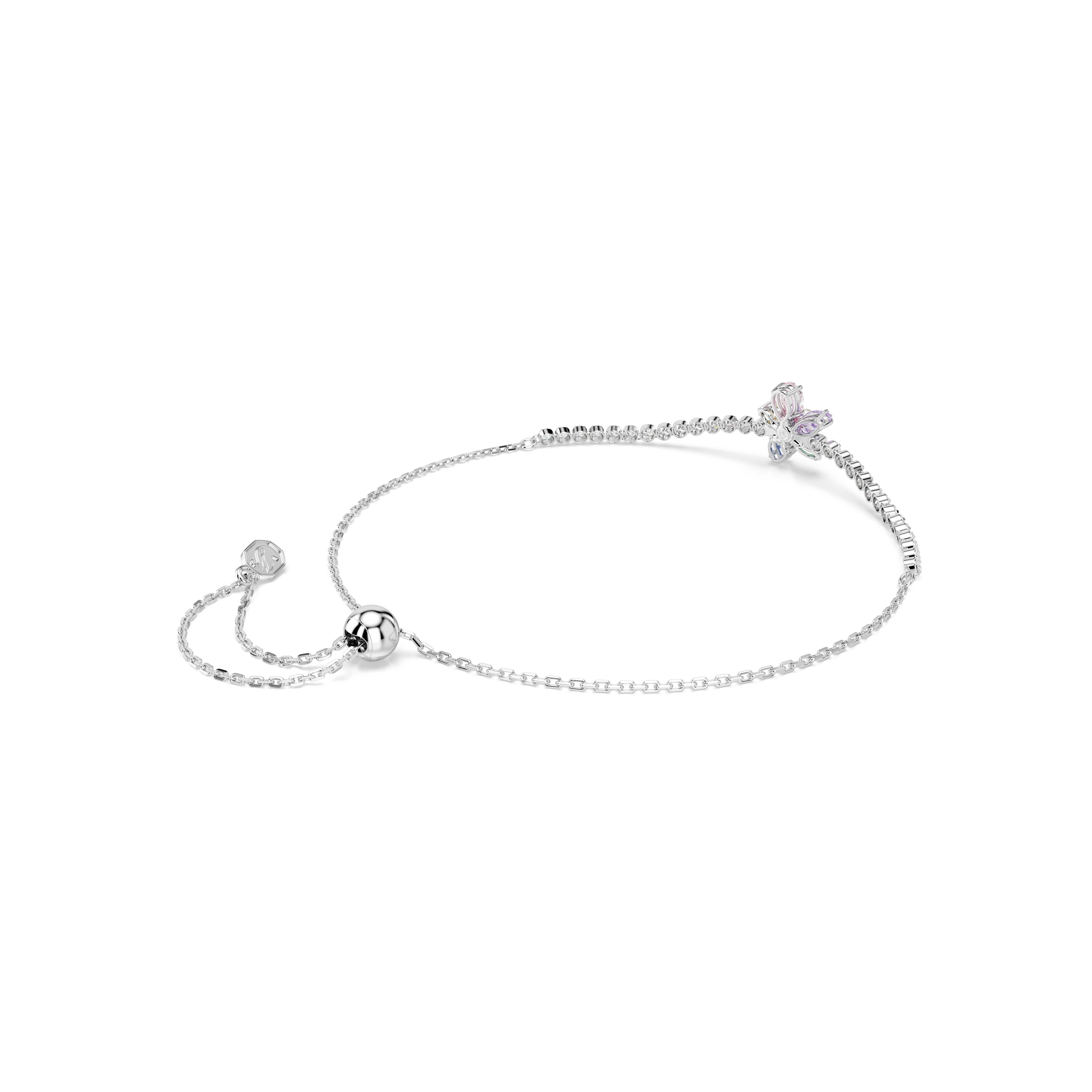 Swarovski Ariana Grande x Swarovski Bracelet – Mixed cuts, Flower, Multicolored, Rhodium plated