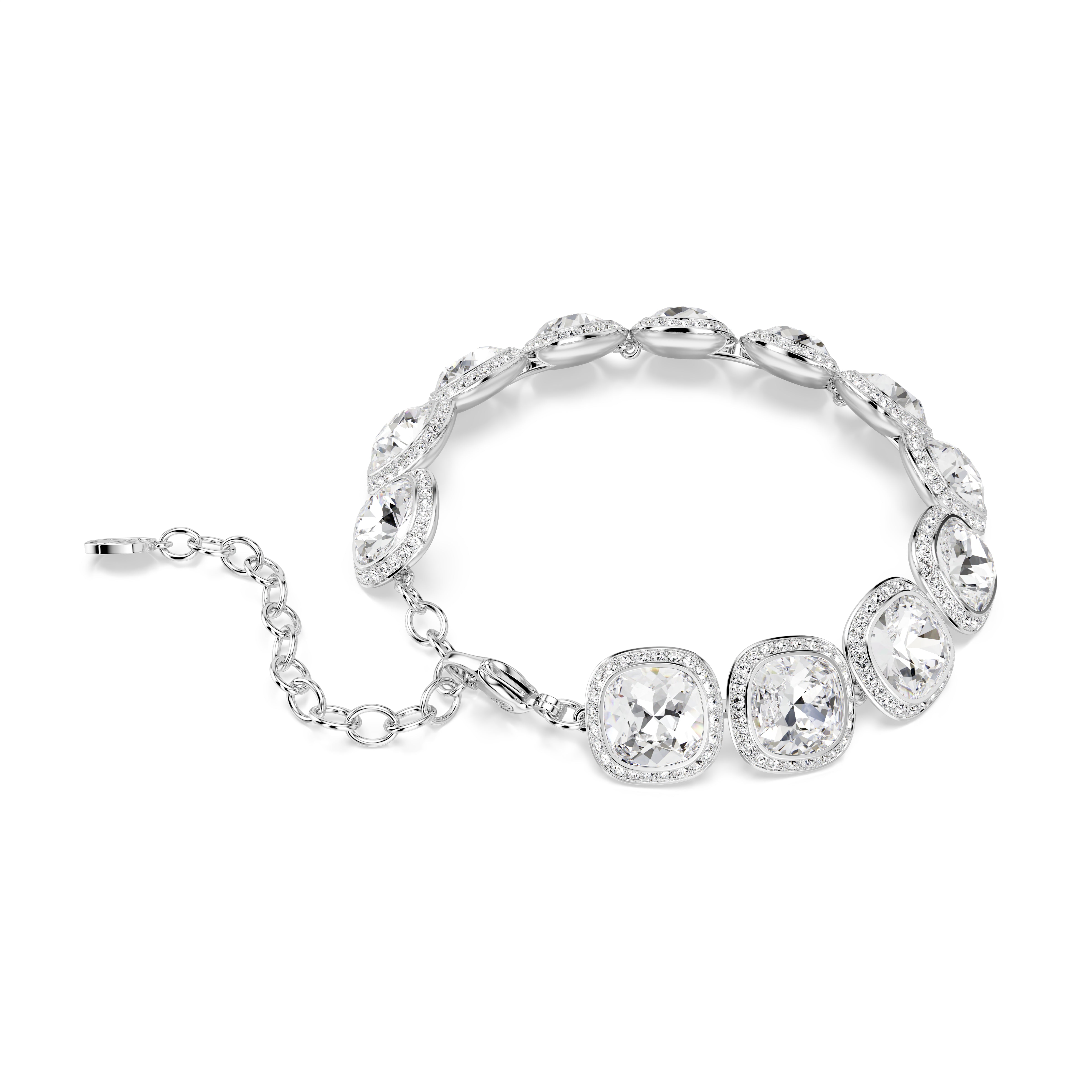 Swarovski Una Angelic Bracelet – Cushion cut, White, Rhodium plated