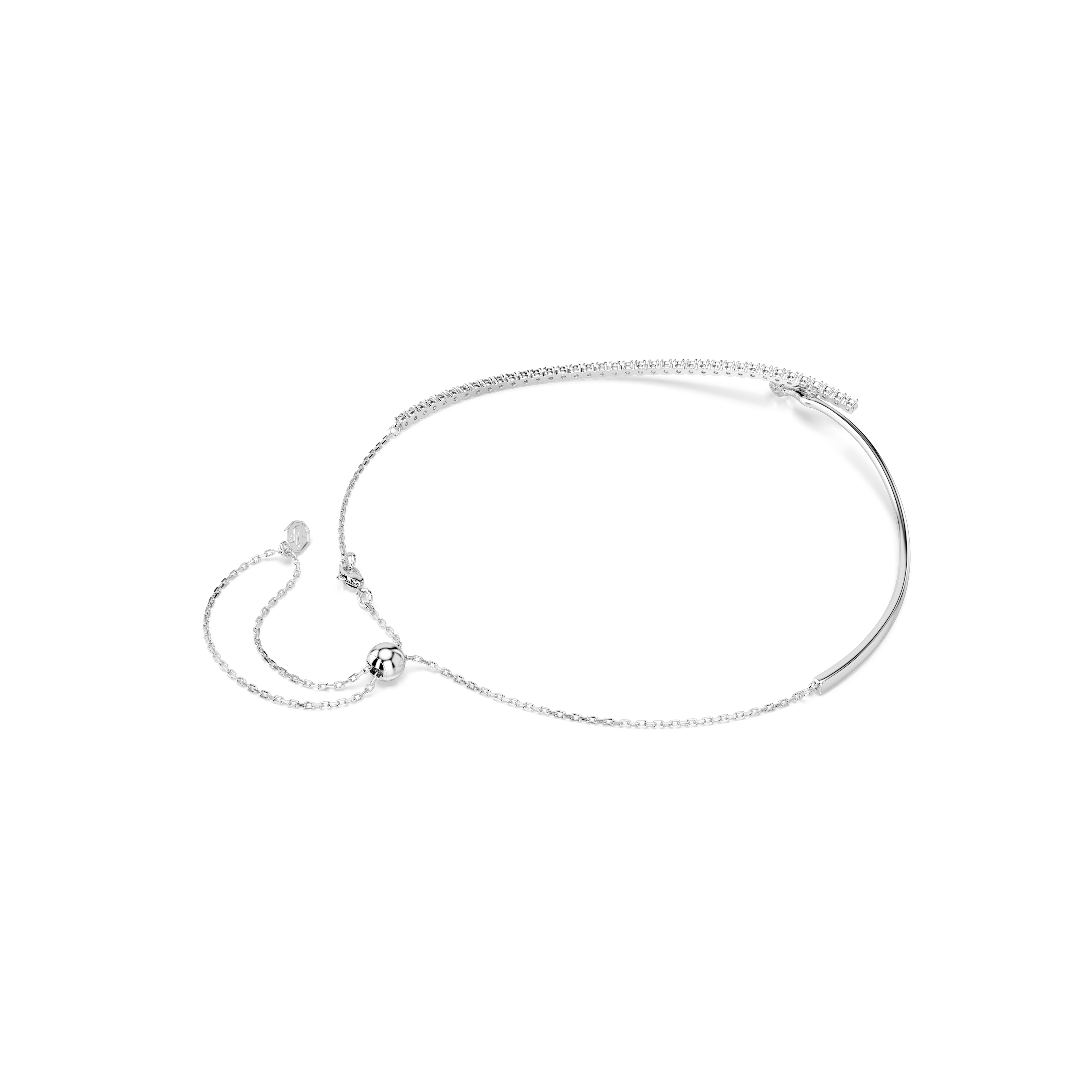 Swarovski Matrix Necklace – Round cut, White, Rhodium plated