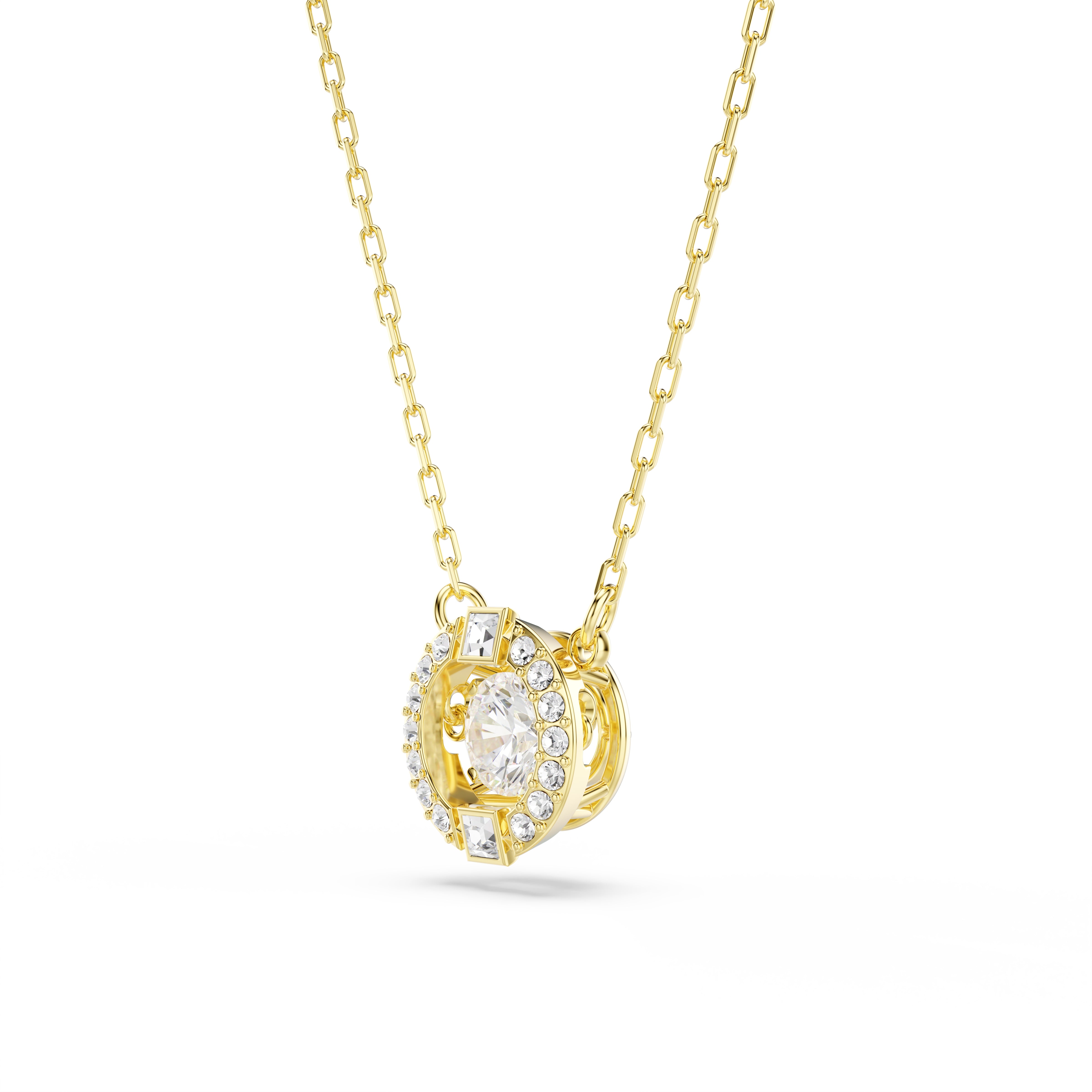 Swarovski Una Angelic Pendant – Mixed cuts, White, 18K gold finish