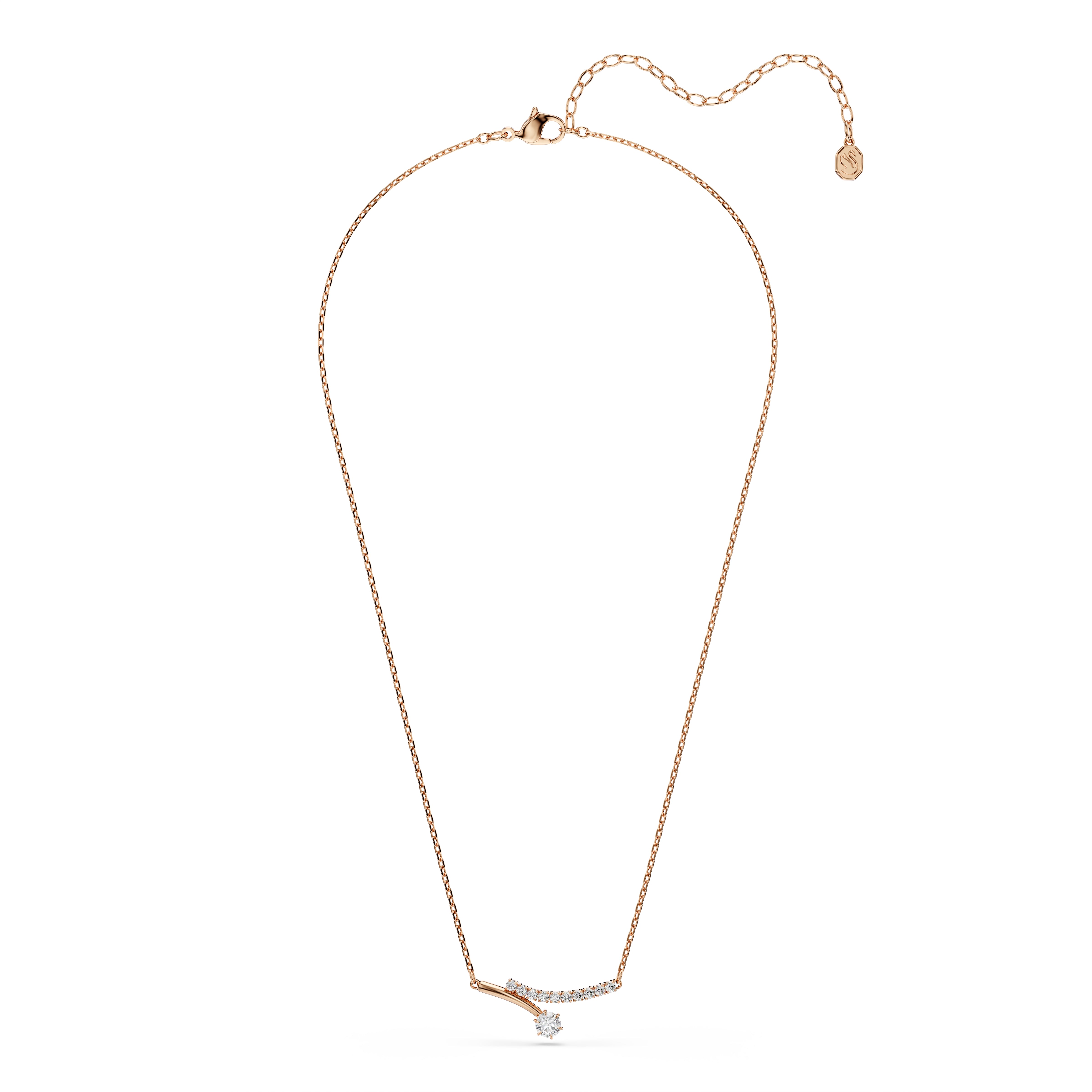 Swarovski Matrix Necklace – Round cut, White, 18K rose gold finish