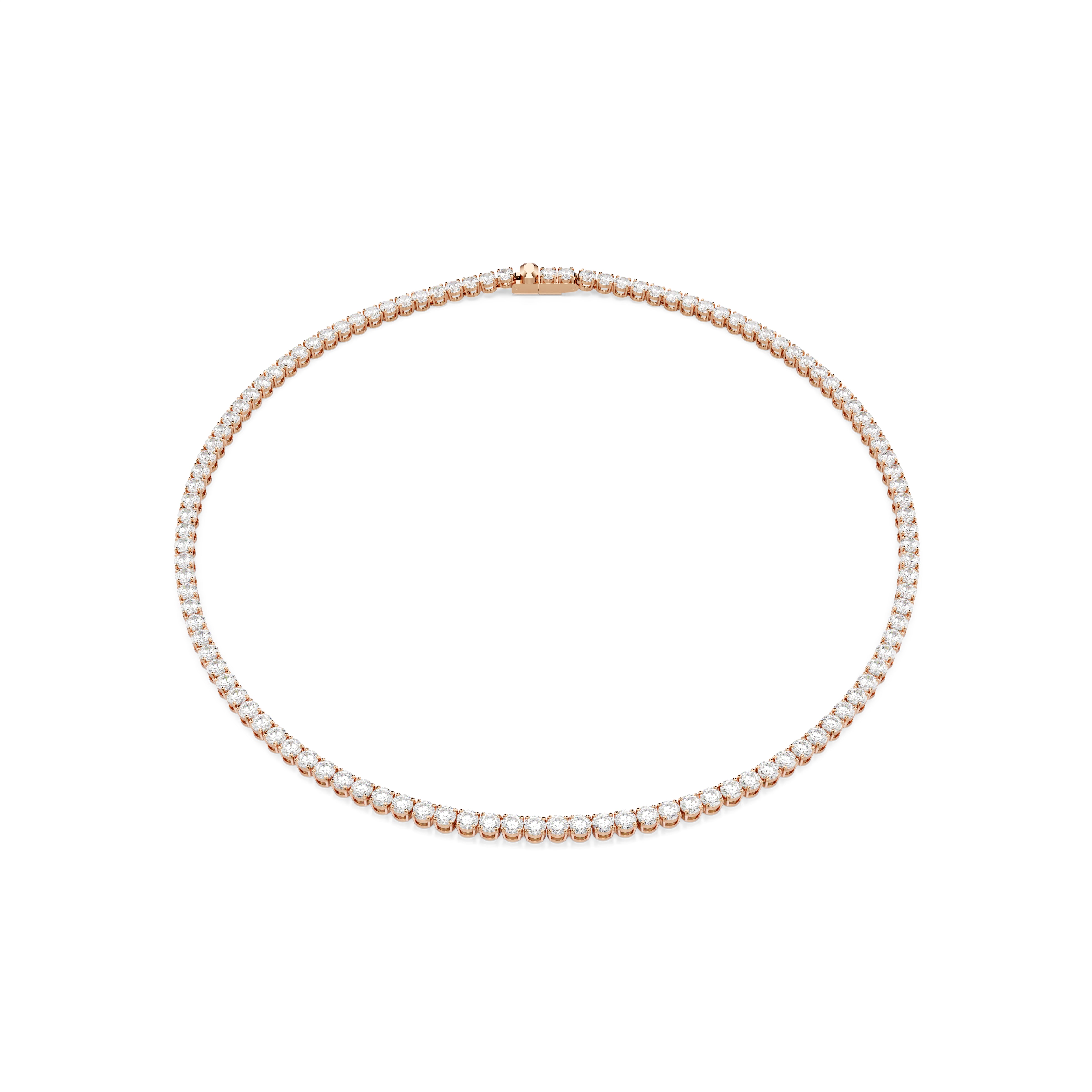 Swarovski Matrix Tennis Necklace – Round cut, White, 18K rose gold finish