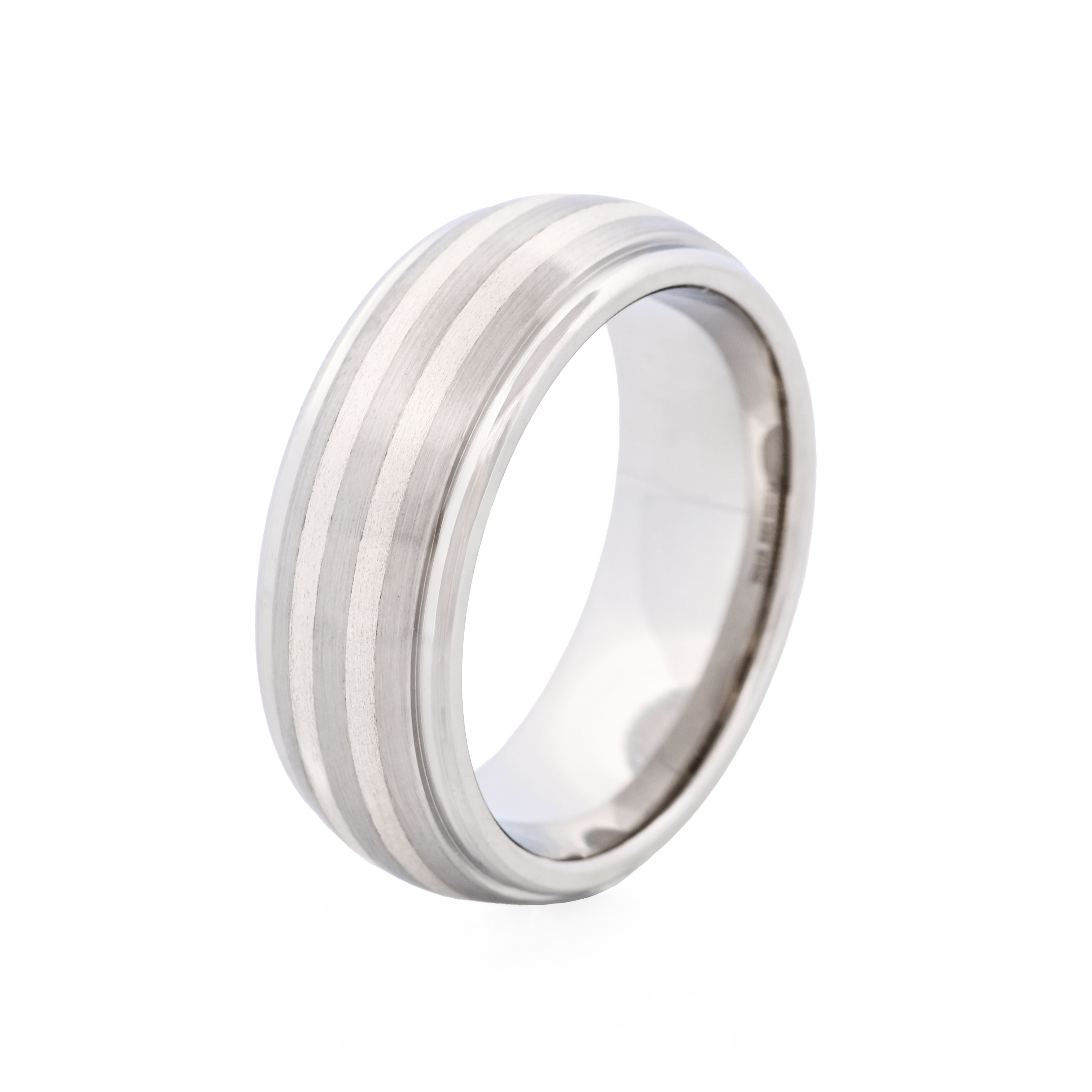 Cudworth S-Steel/Silver Inlay Ring