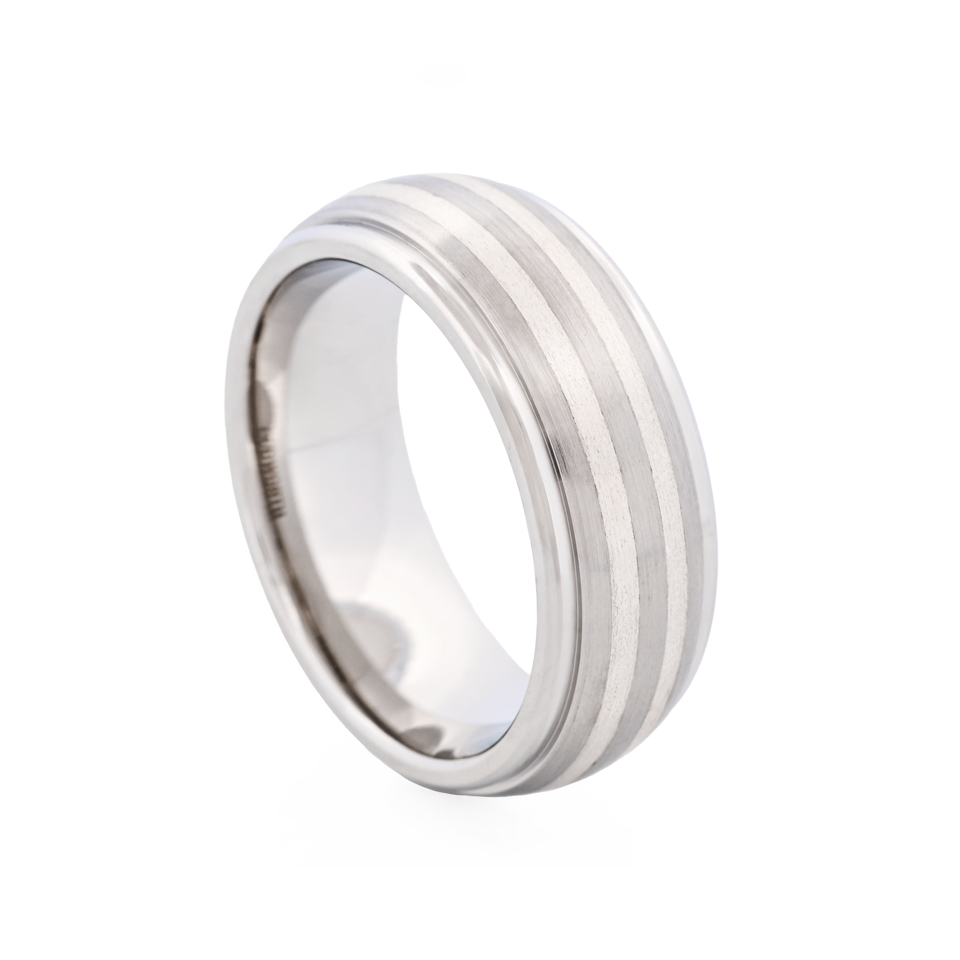 Cudworth S-Steel/Silver Inlay Ring