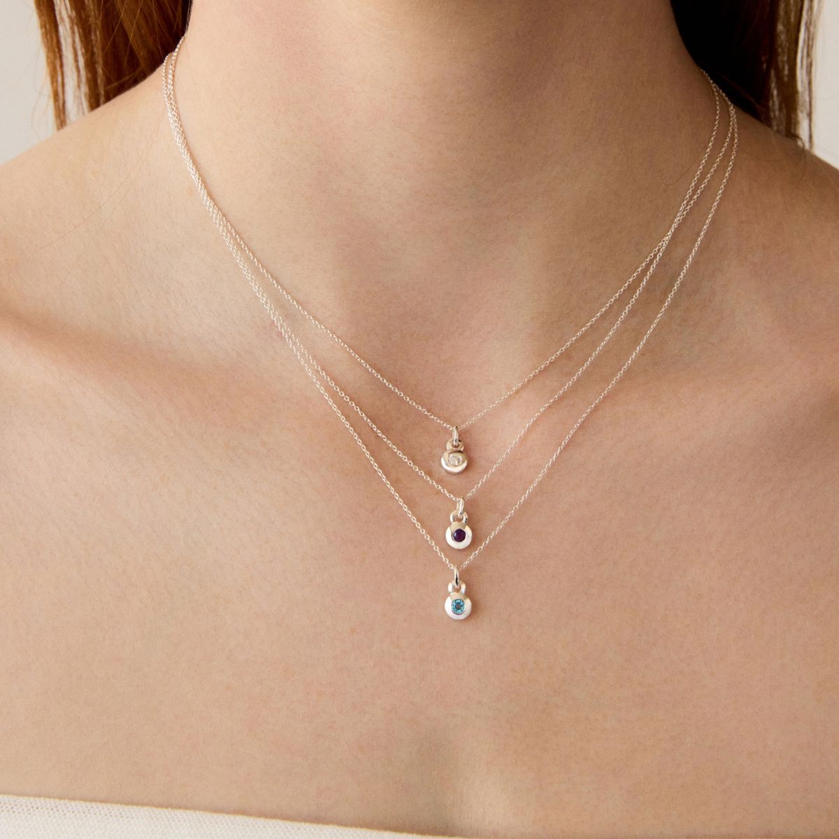 NAJO April Birthstone Necklace – Sterling Silver