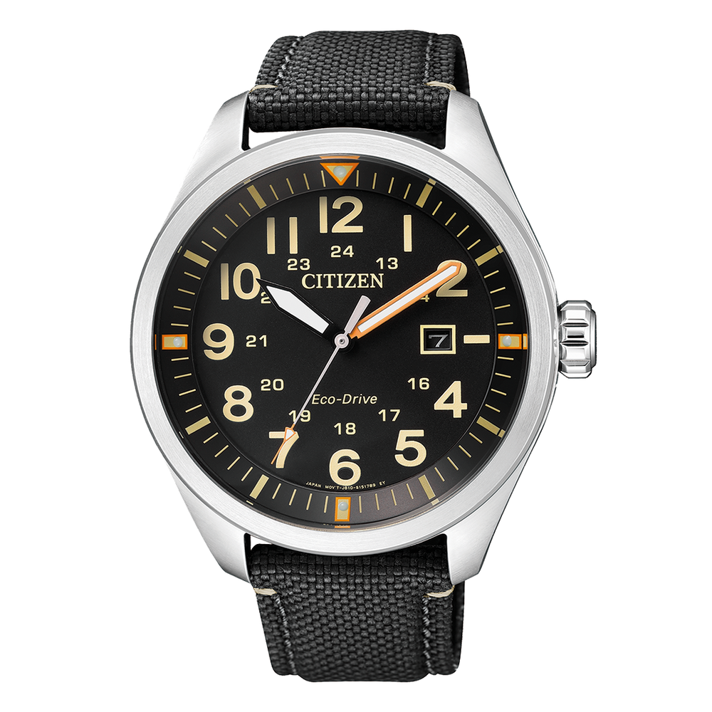 Citizen Men's Eco-Drive Leather Strap Watch AW5000-24E