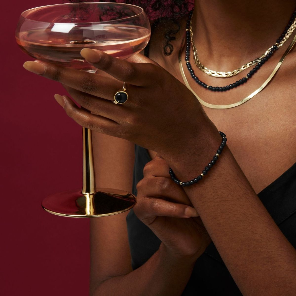 NAJO Stargazer Black Onyx Bracelet (18.5cm+ext)