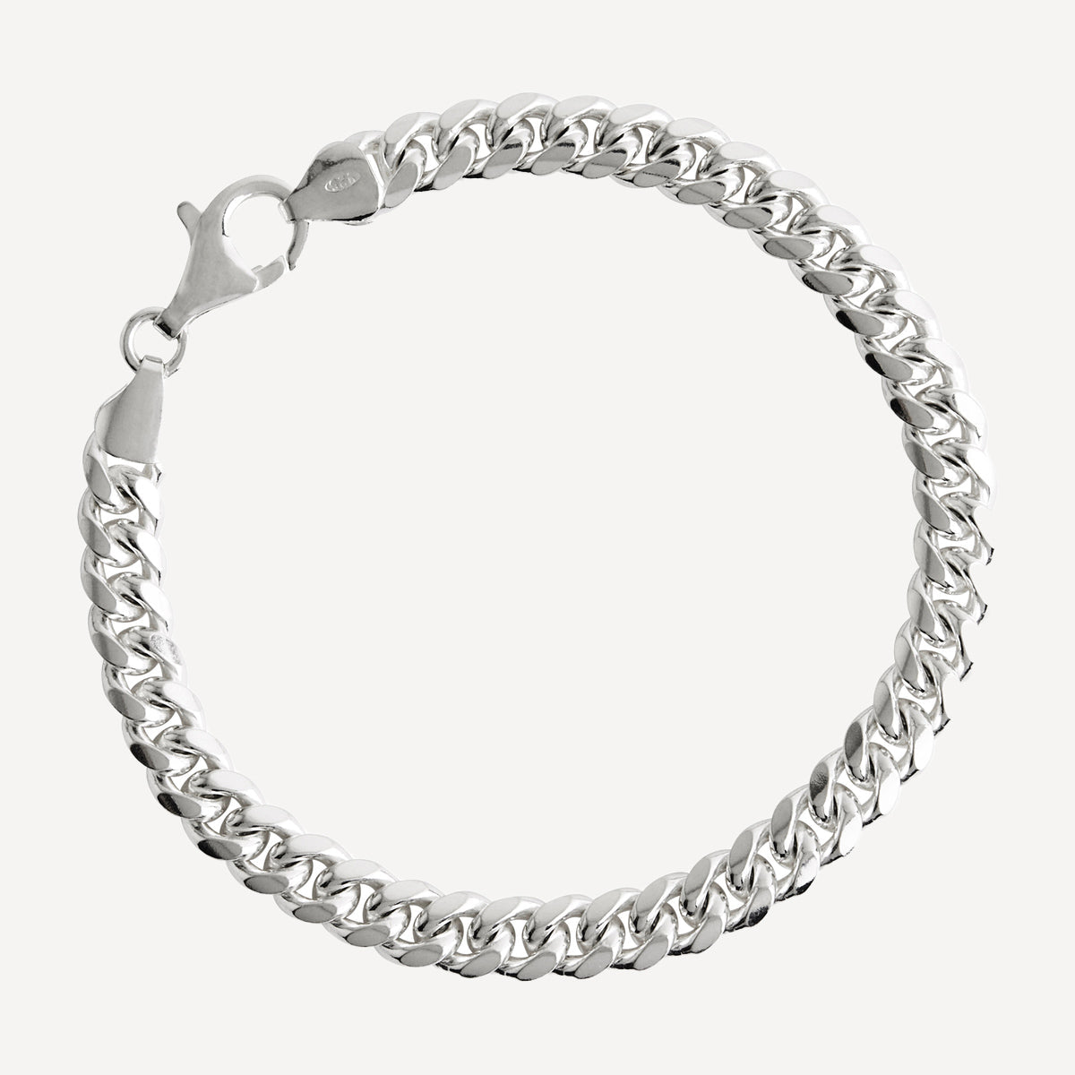 Najo Cuban Men's Silver Chain Bracelet