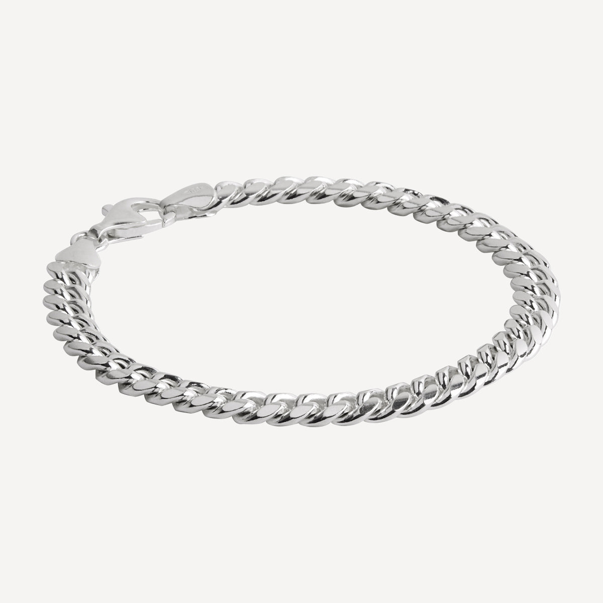 Najo Cuban Men's Silver Chain Bracelet