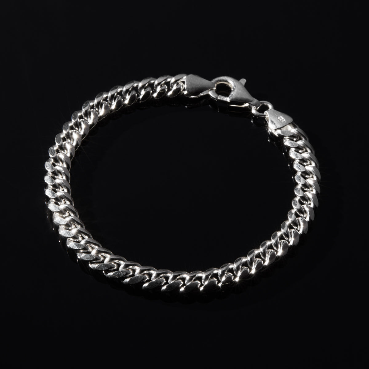 Najo Cuban Men's Silver Chain Bracelet