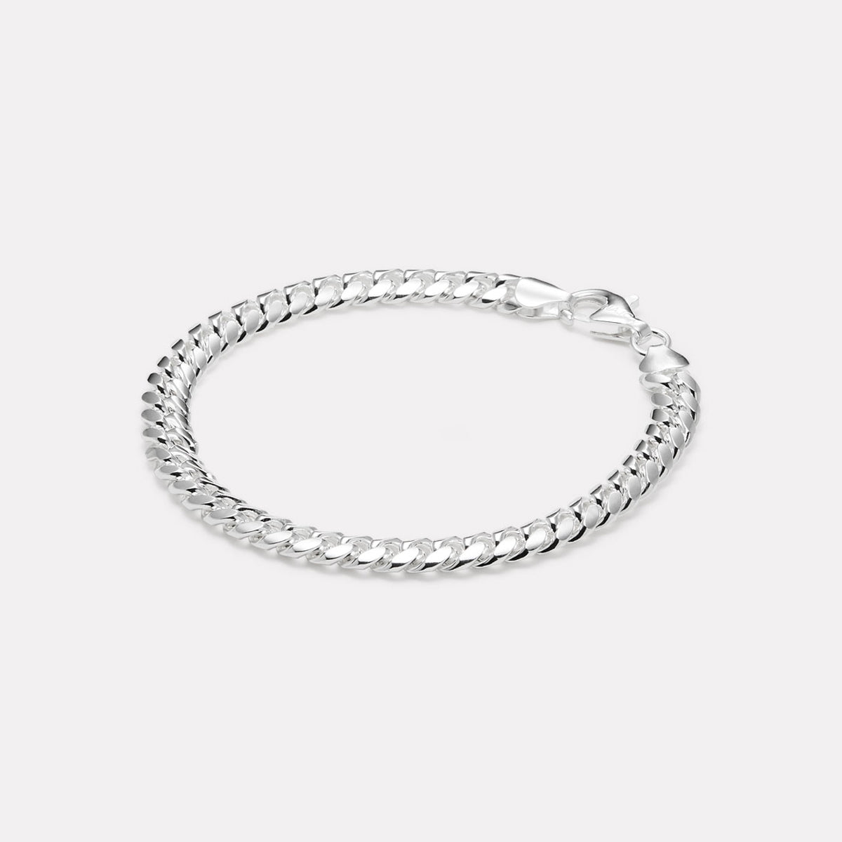 Najo Men's Solid Silver Cuban Bracelet (19cm)