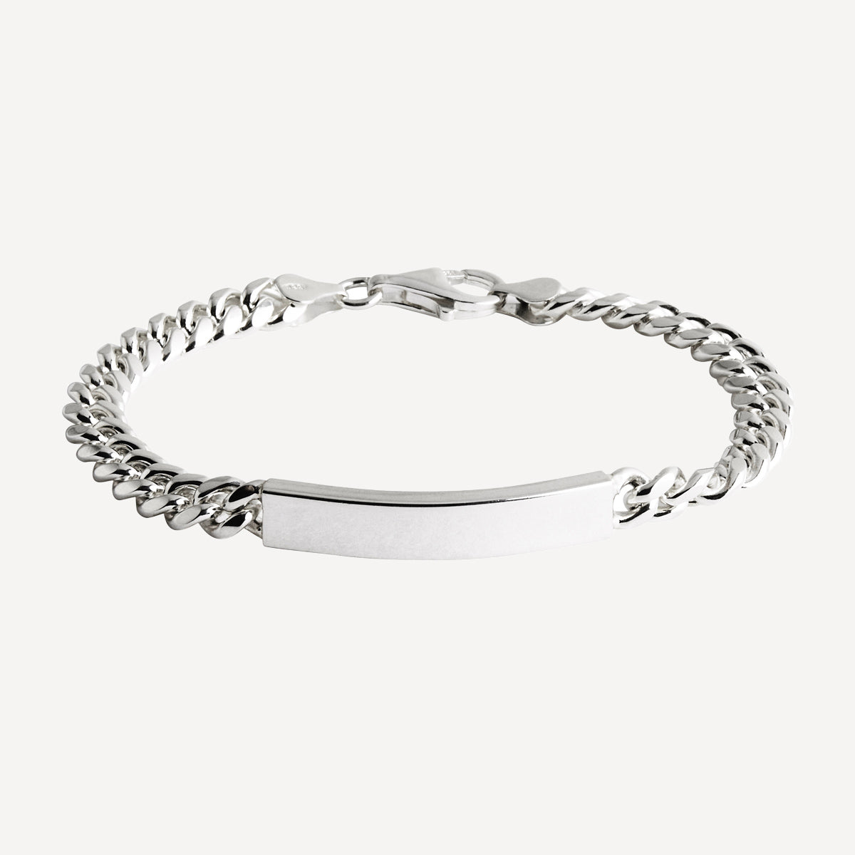 Najo Cuban Men’s Silver ID Chain Bracelet