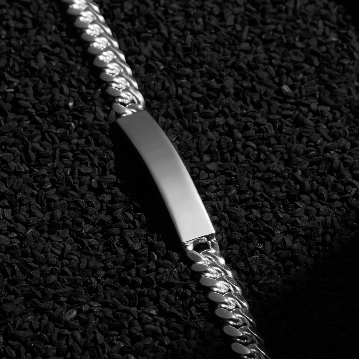 Najo Cuban Men’s Silver ID Chain Bracelet