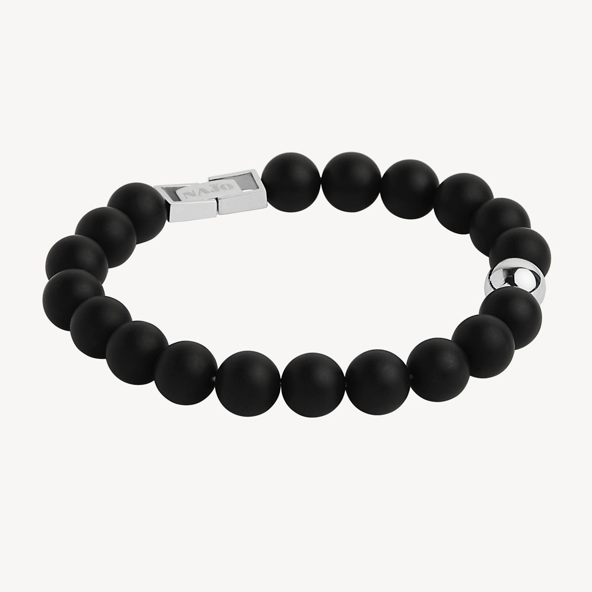 Najo Atlas Men's Beaded Bracelet - Black Onyx (10mm)