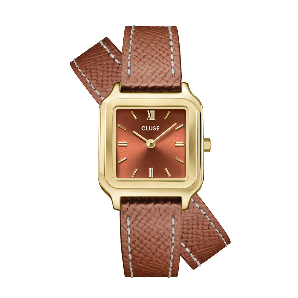 CLUSE Gracieuse Petite Double Leather Nutshell / Gold Watch