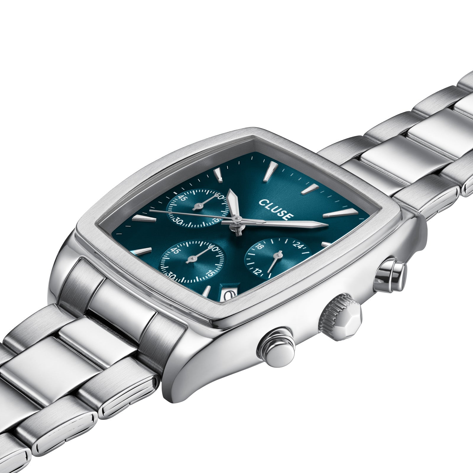 CLUSE Quartaut Chrono Blue/Silver Link