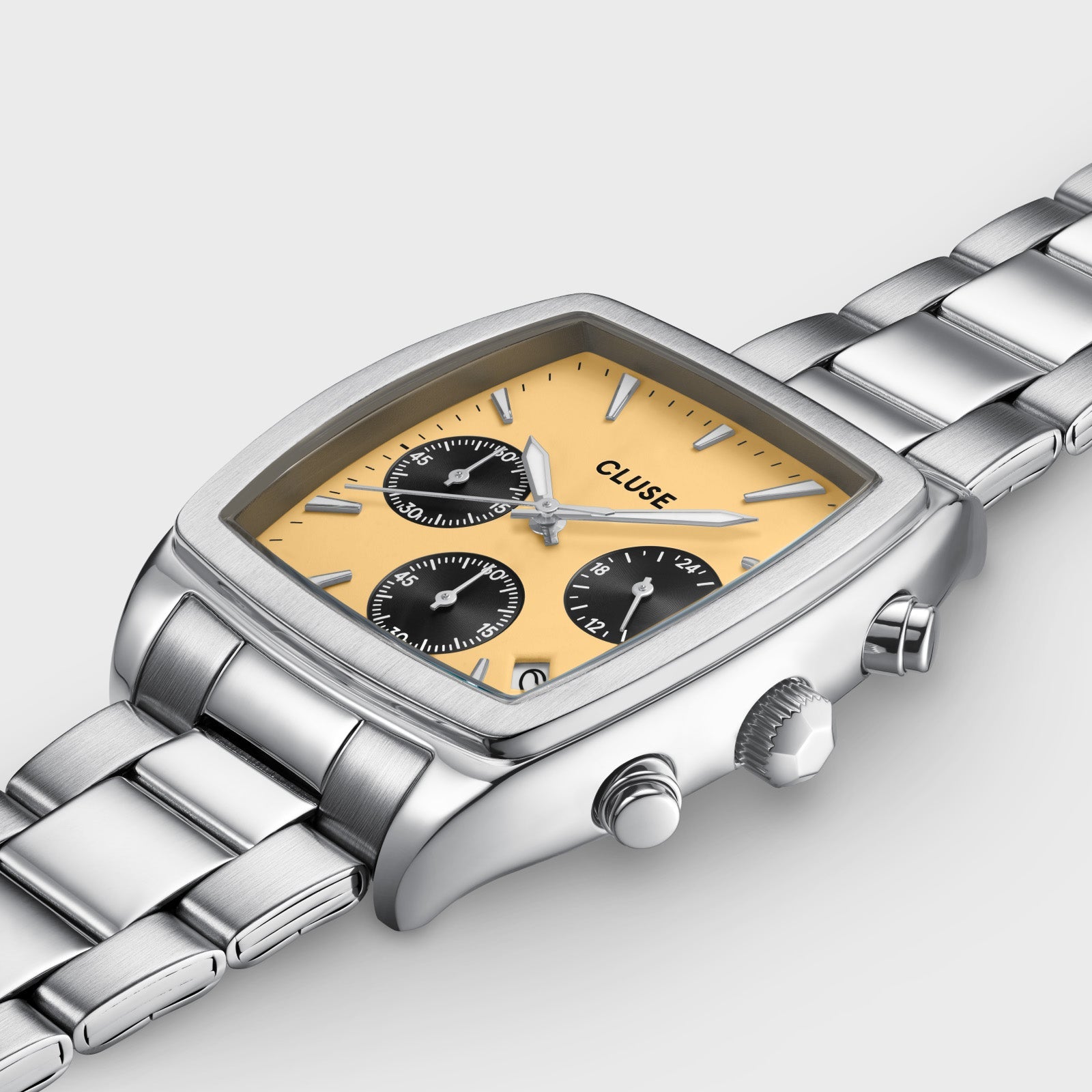 CLUSE Quartaut Chrono Men Watch Steel Yellow and Grey CW52004