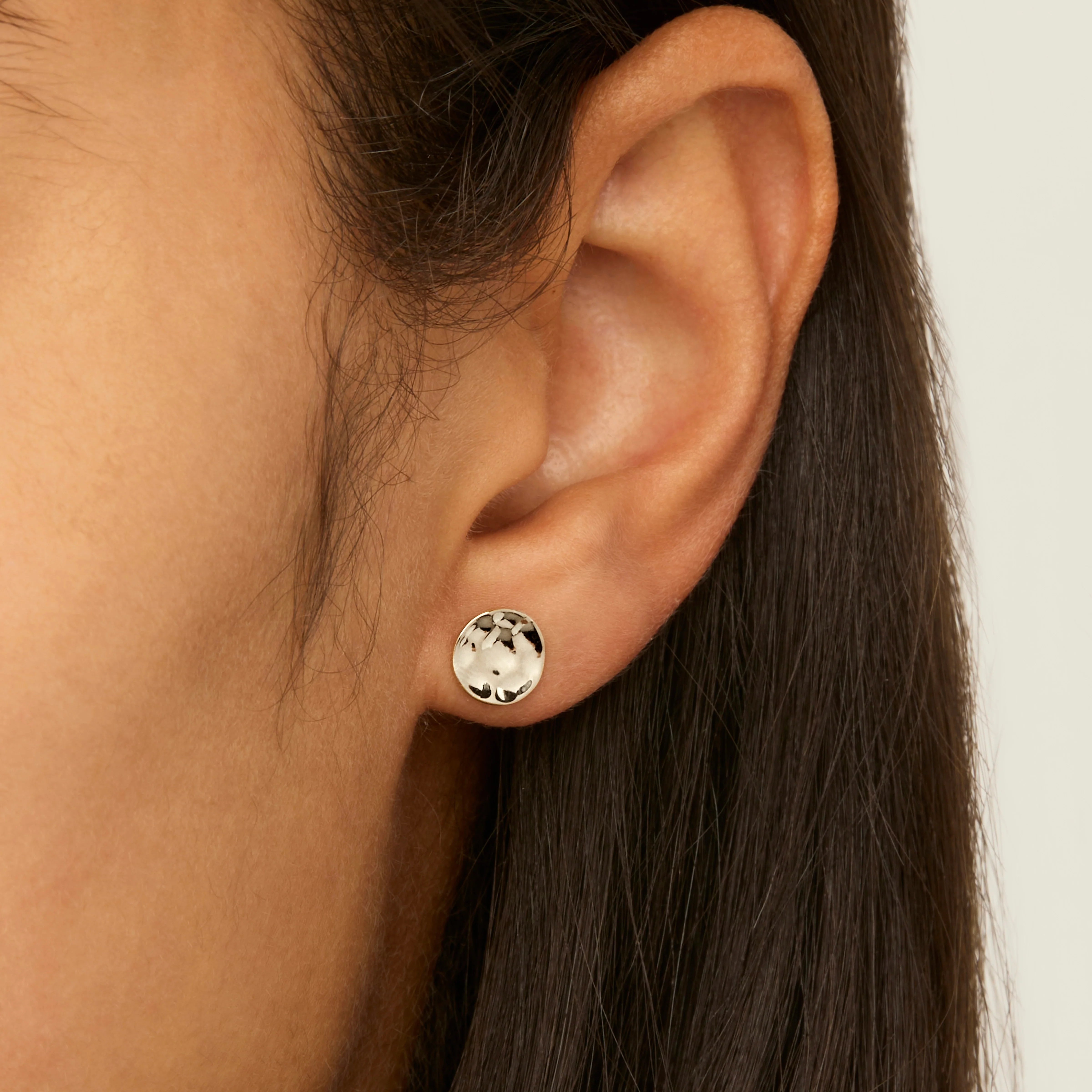 Najo Double Beat Stud Earring - Sterling silver