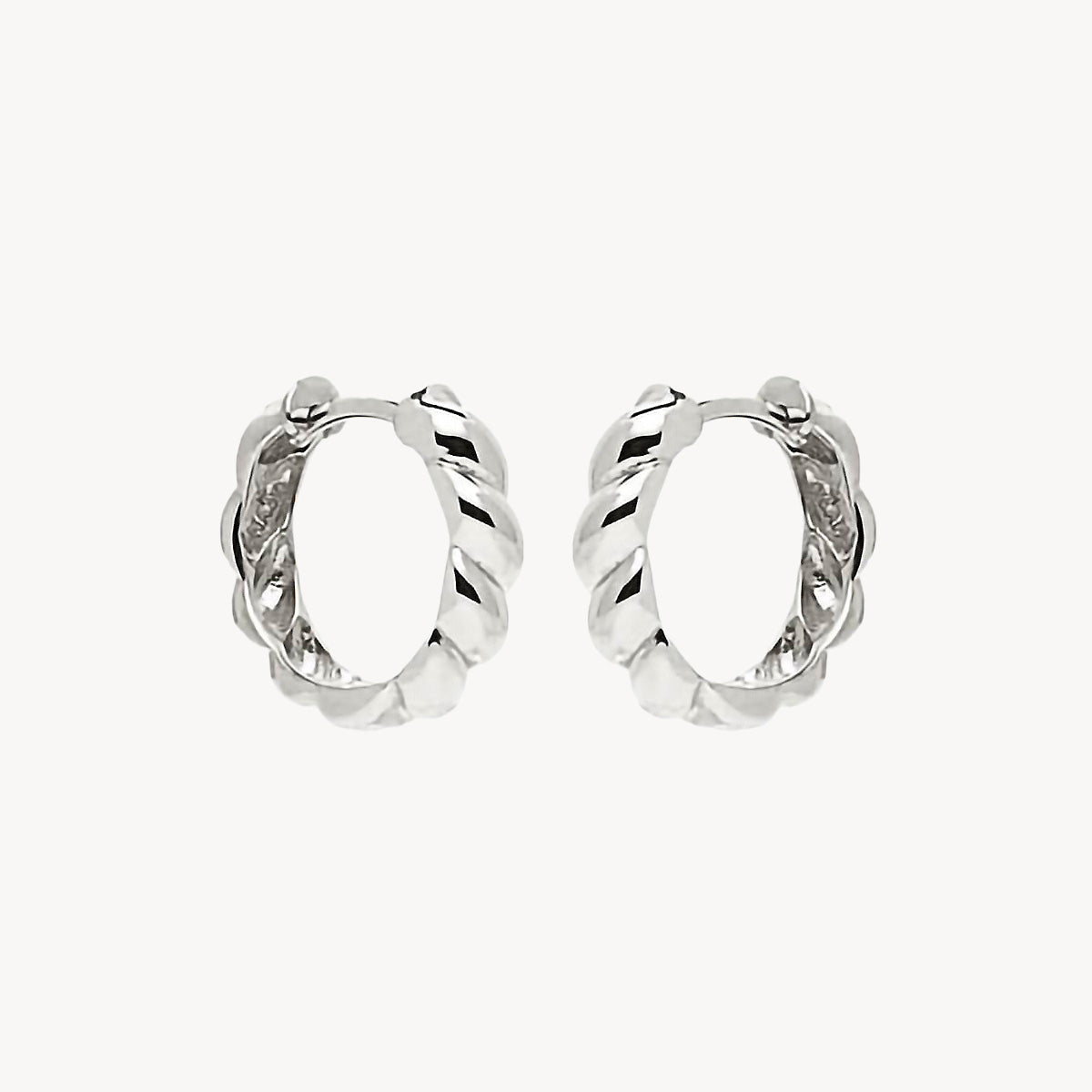 Najo Zippy Twist Huggie Earring - Sterling Silver