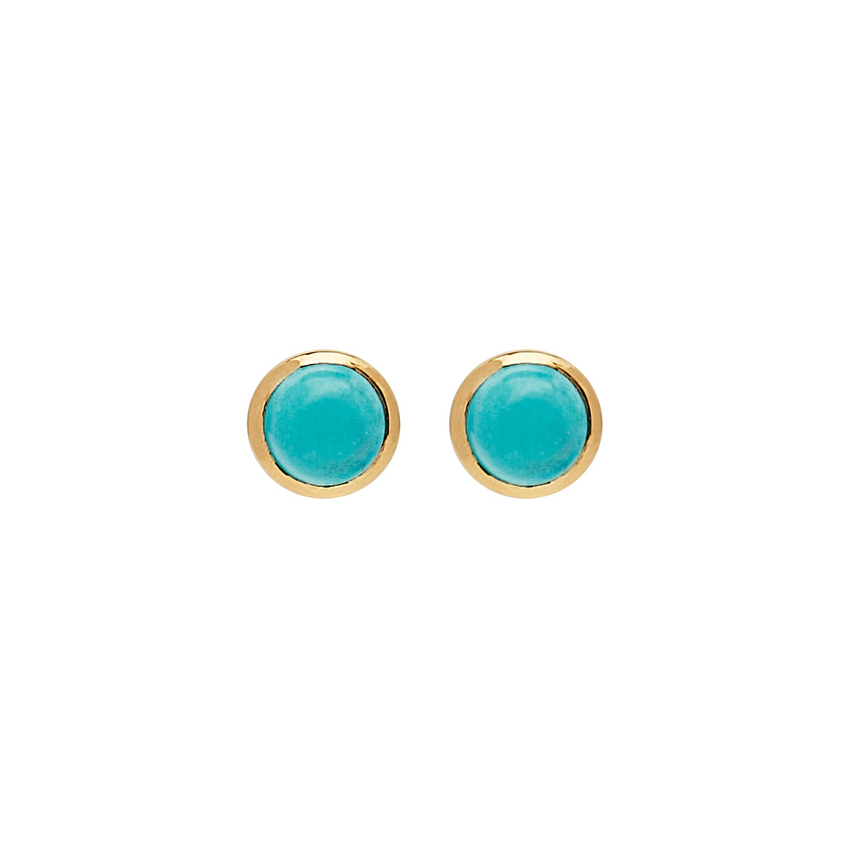 Najo Turquoise Yellow Gold Plate Stud Earrings