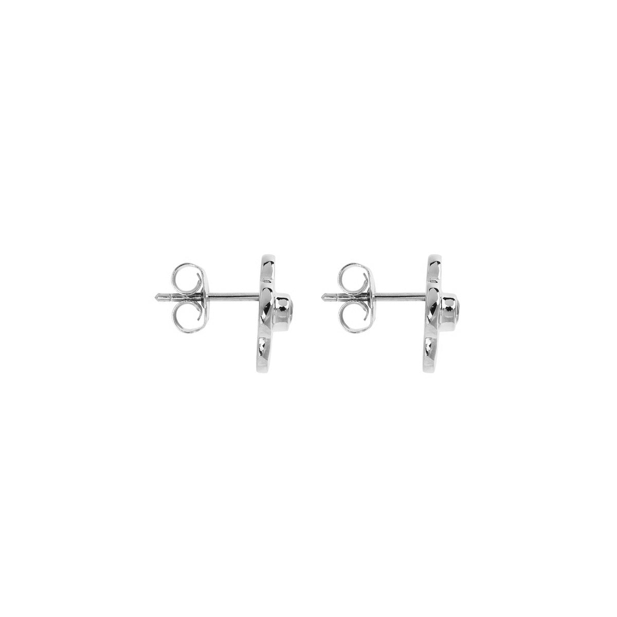 Najo Silver Flower Cubic Zirconia Stud Earrings