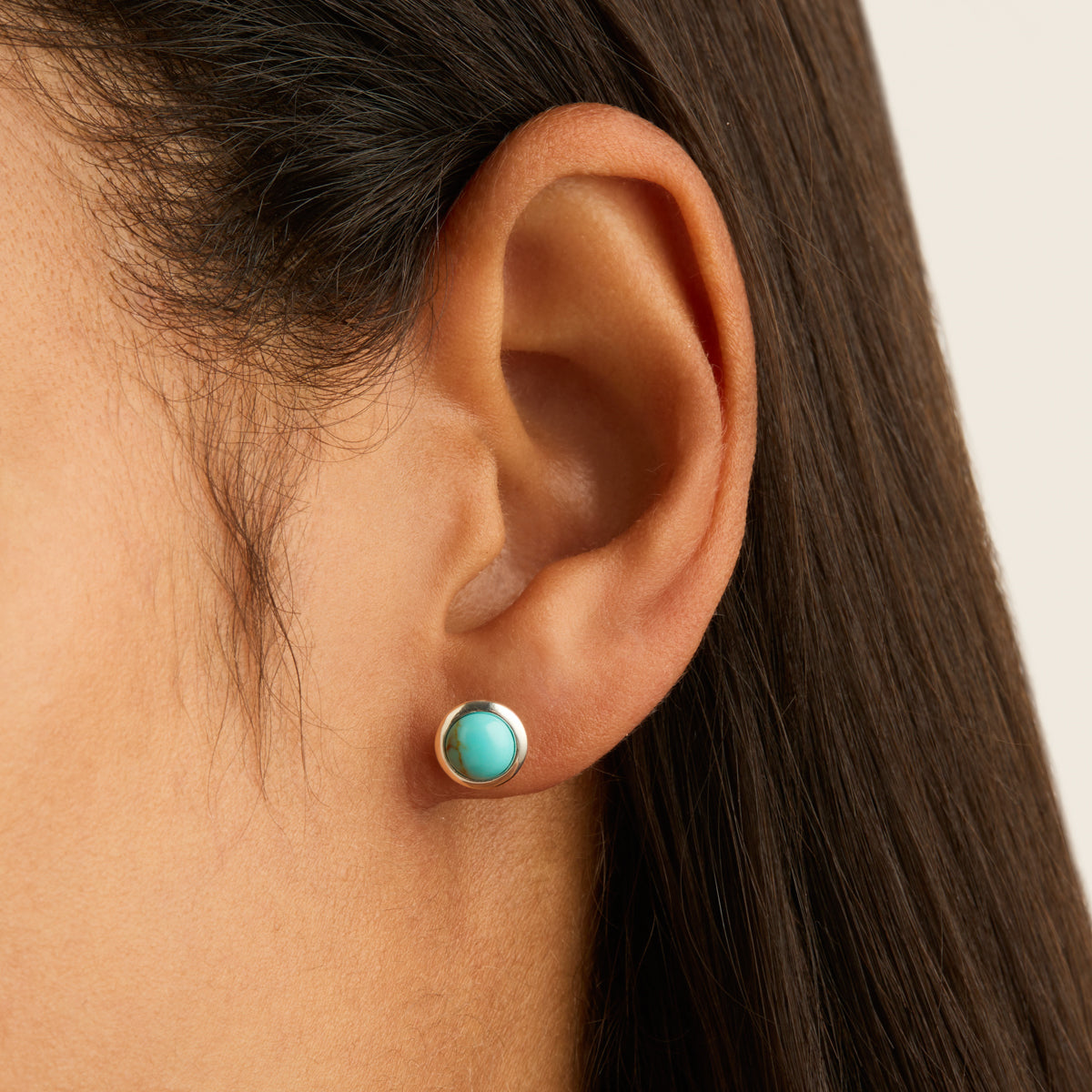 Najo Husk Turquoise Stud Earring