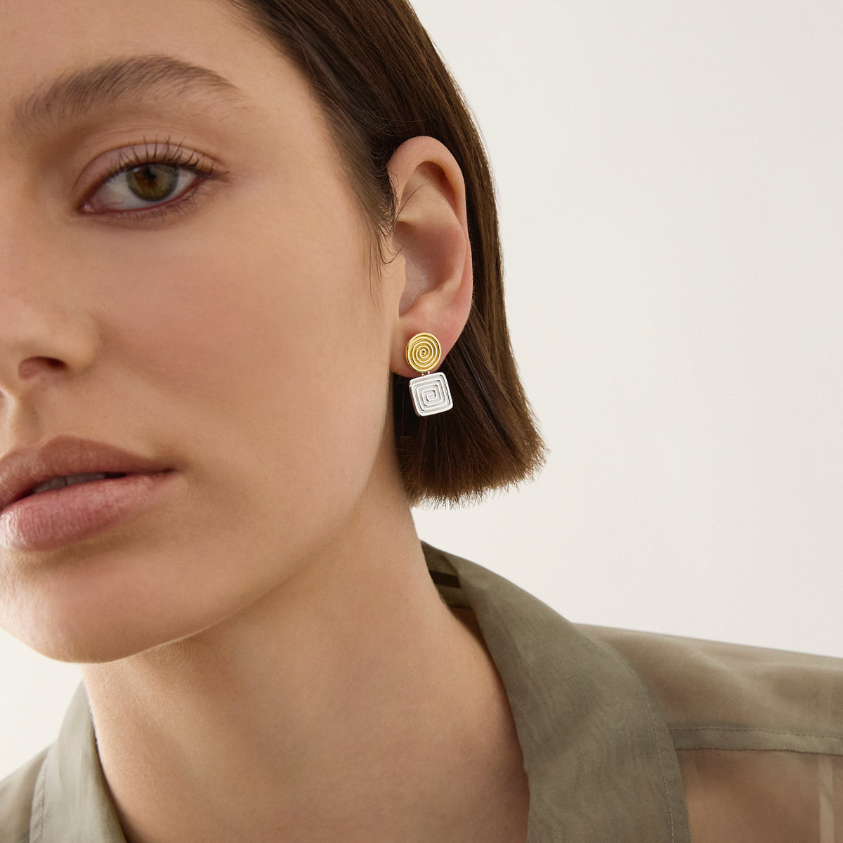 Najo Labyrinthe Two-Tone Earrings