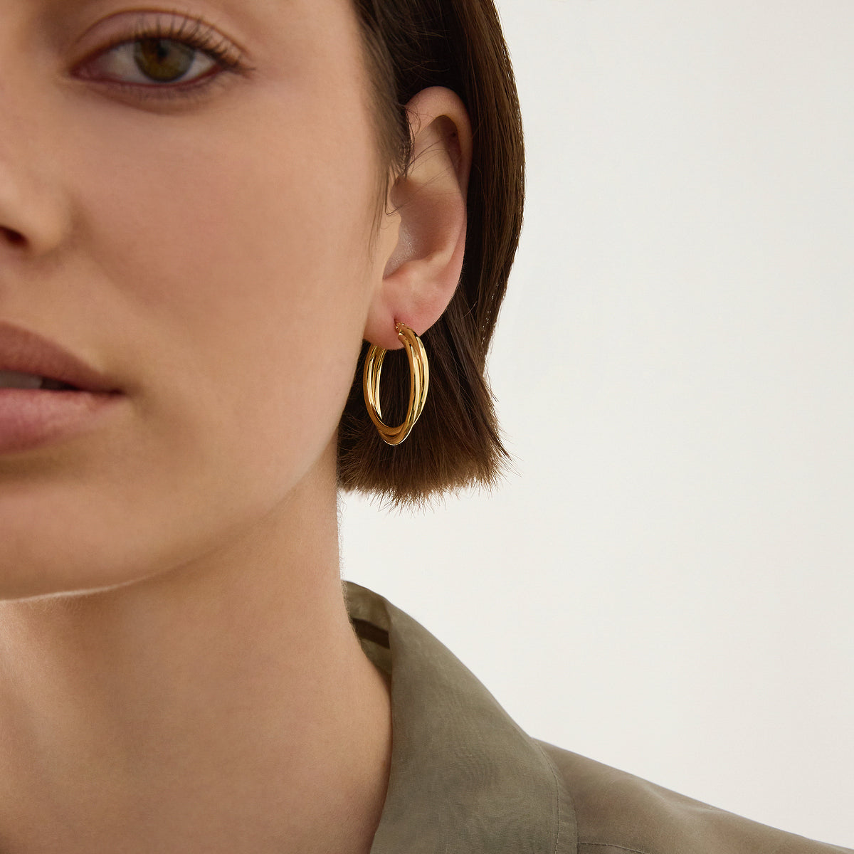 Najo Duet Hoop Earrings - Yellow Gold