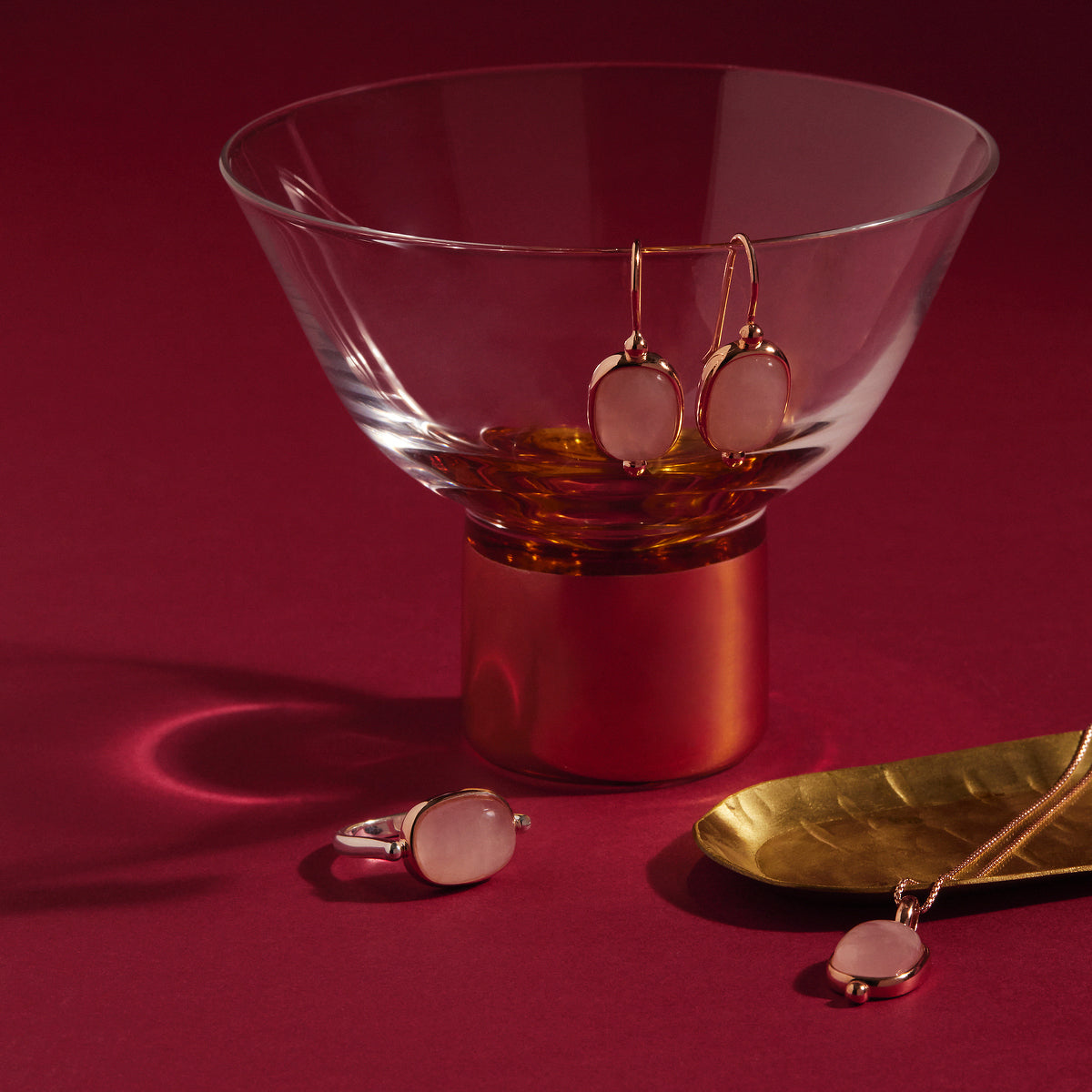 Najo Fleur Rose Quartz Earrings