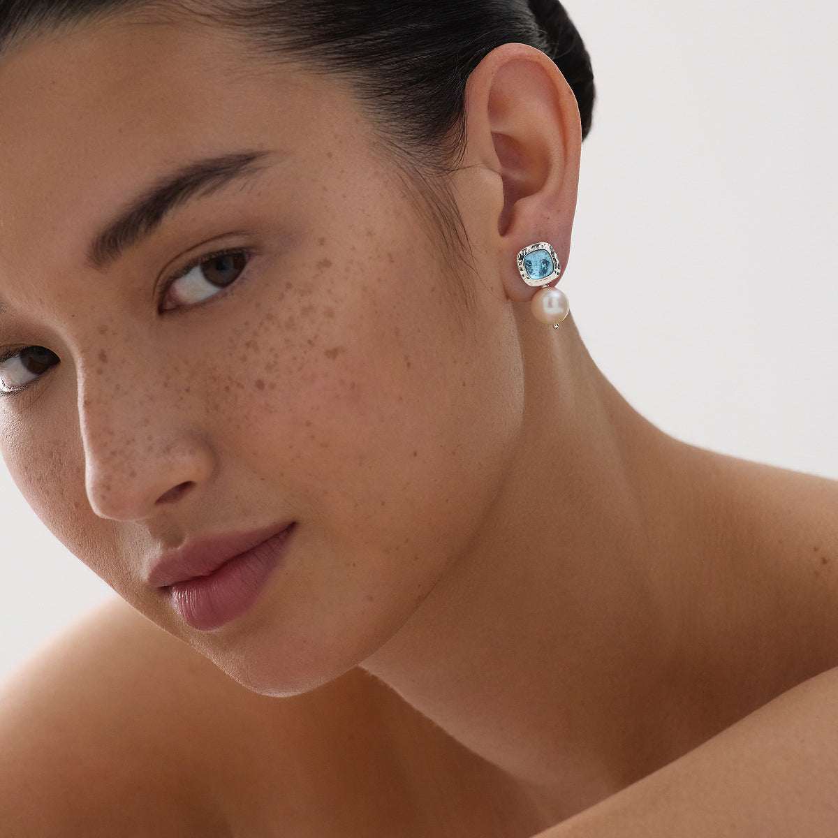 Najo Blue Lagoon Pearl Earring - Sterling Silver
