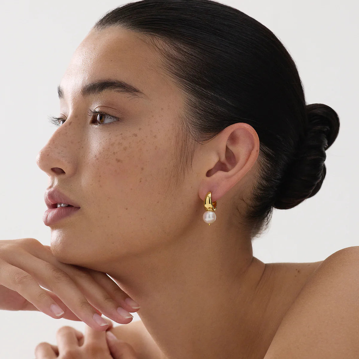 Najo Solana Pearl Earring - Yellow Gold