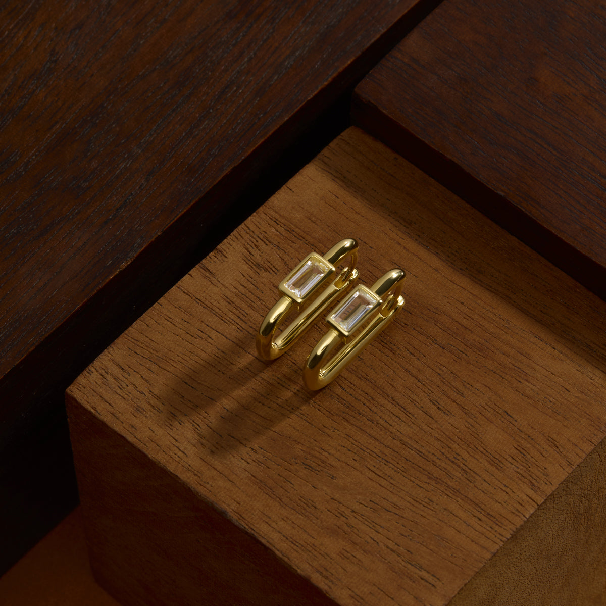 Najo Skye Cubic Zirconia Earrings - Yellow Gold