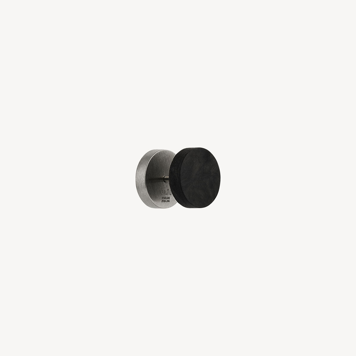 Najo Torque Men's Reversible Carbon Fibre and Steel Earring (10mm)