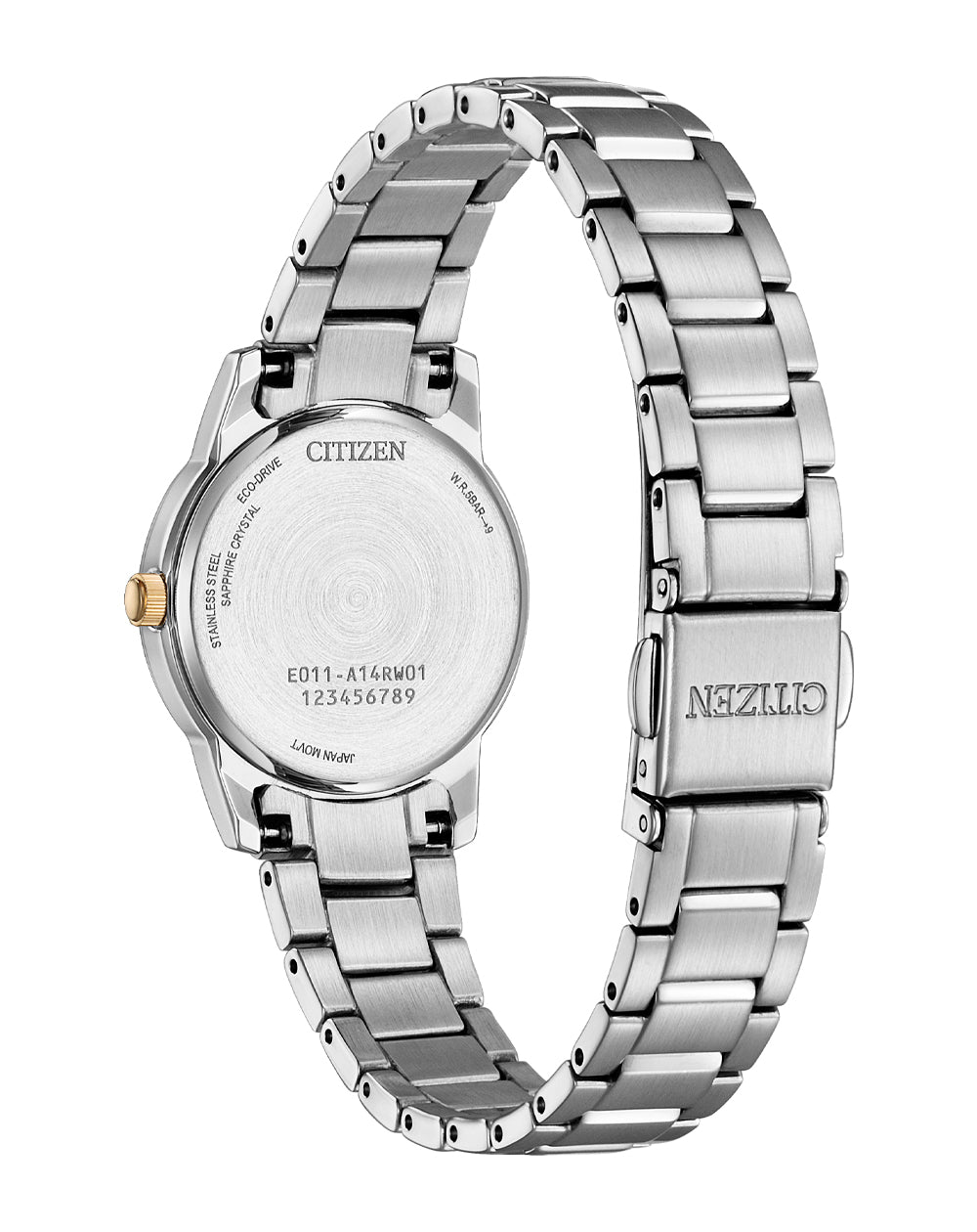 Citizen Black Dial Stainless Steel Band Ladies Watch EW2317-76E