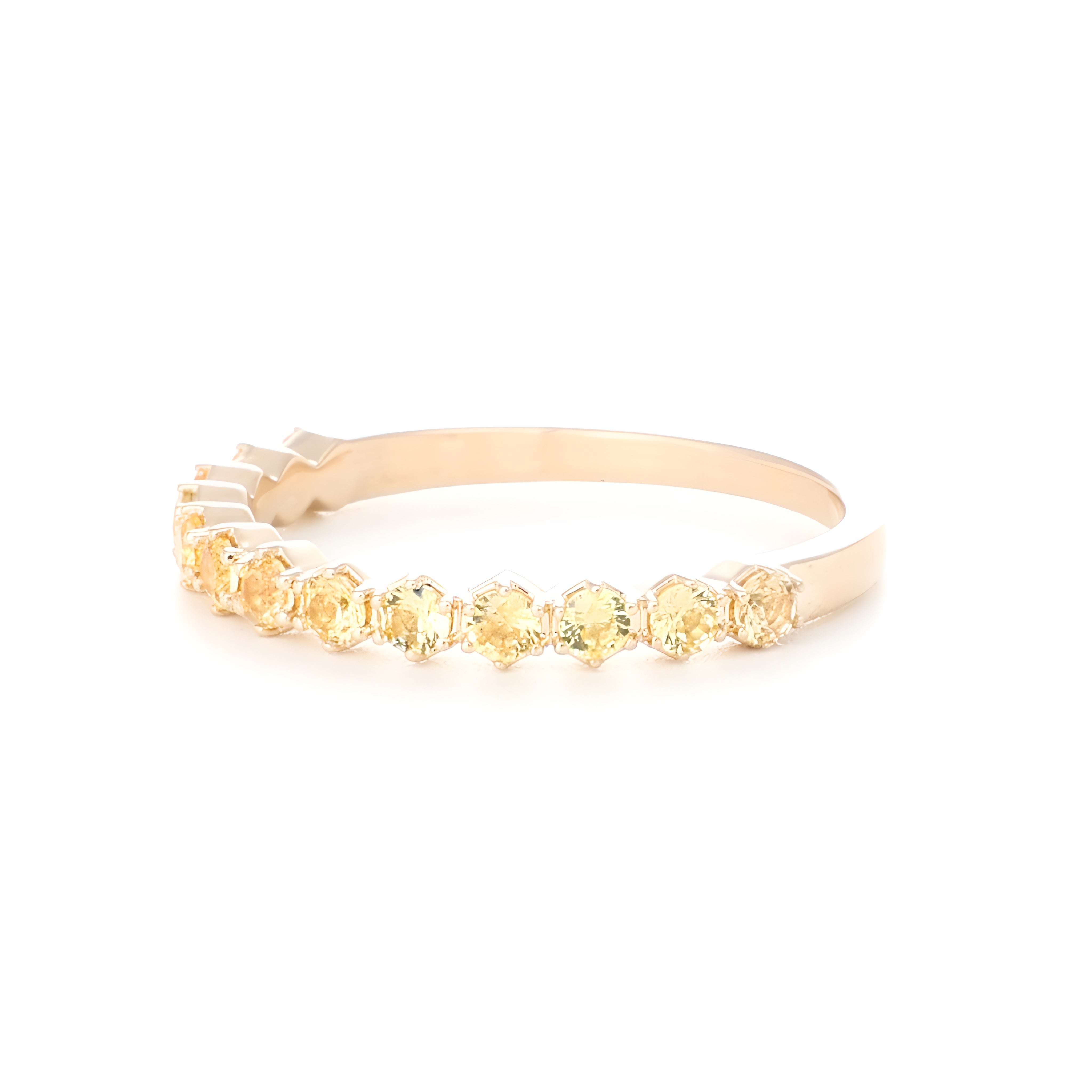 9ct Yellow Gold Natural Yellow Sapphire Stacking Ring