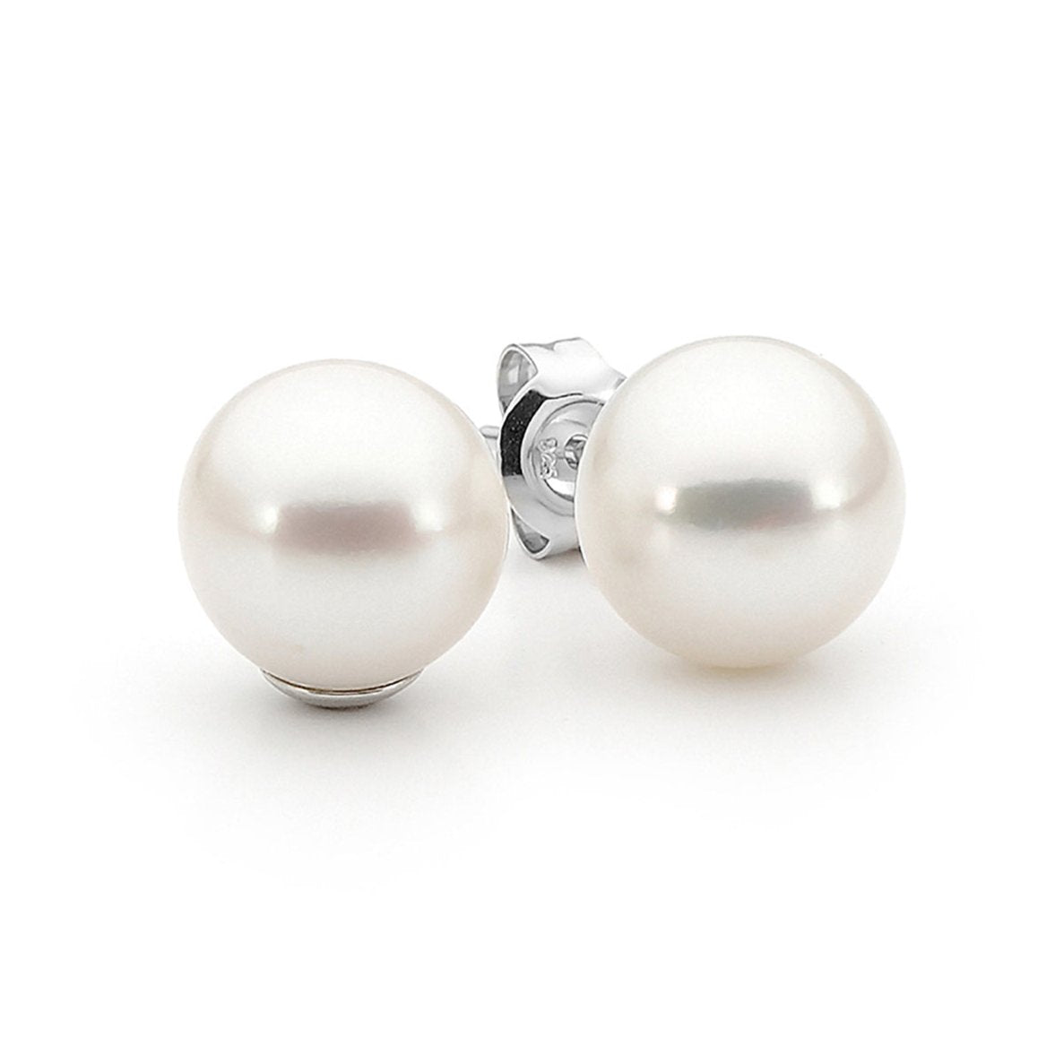 Ikecho Claire White Pearl Stud Earrings 8-8.5mm