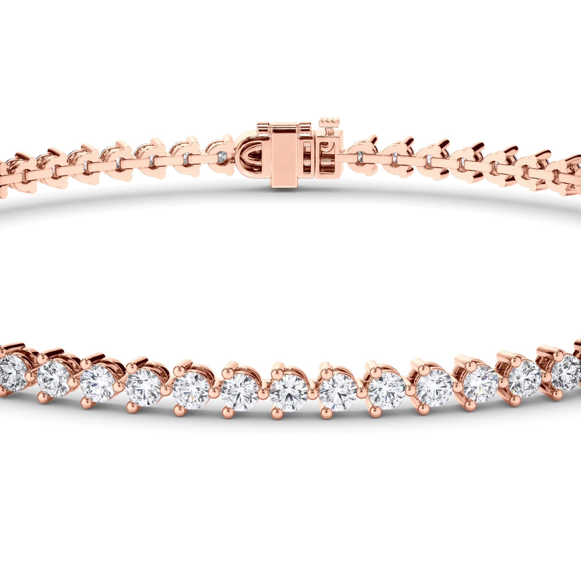 Round Brilliant Cut Natural Mined Diamond Tennis Bracelet