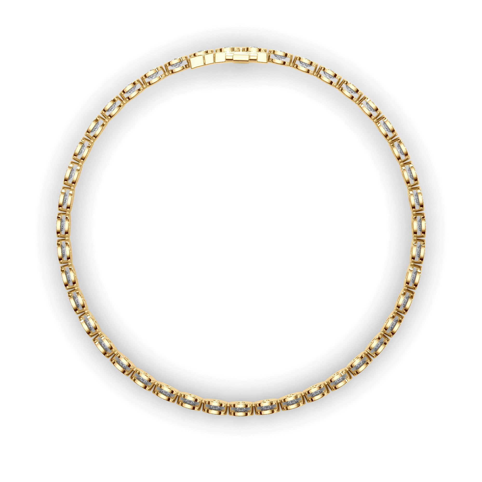 Round Brilliant Cut Laboratory Grown Diamond Bezel Set Tennis Bracelet