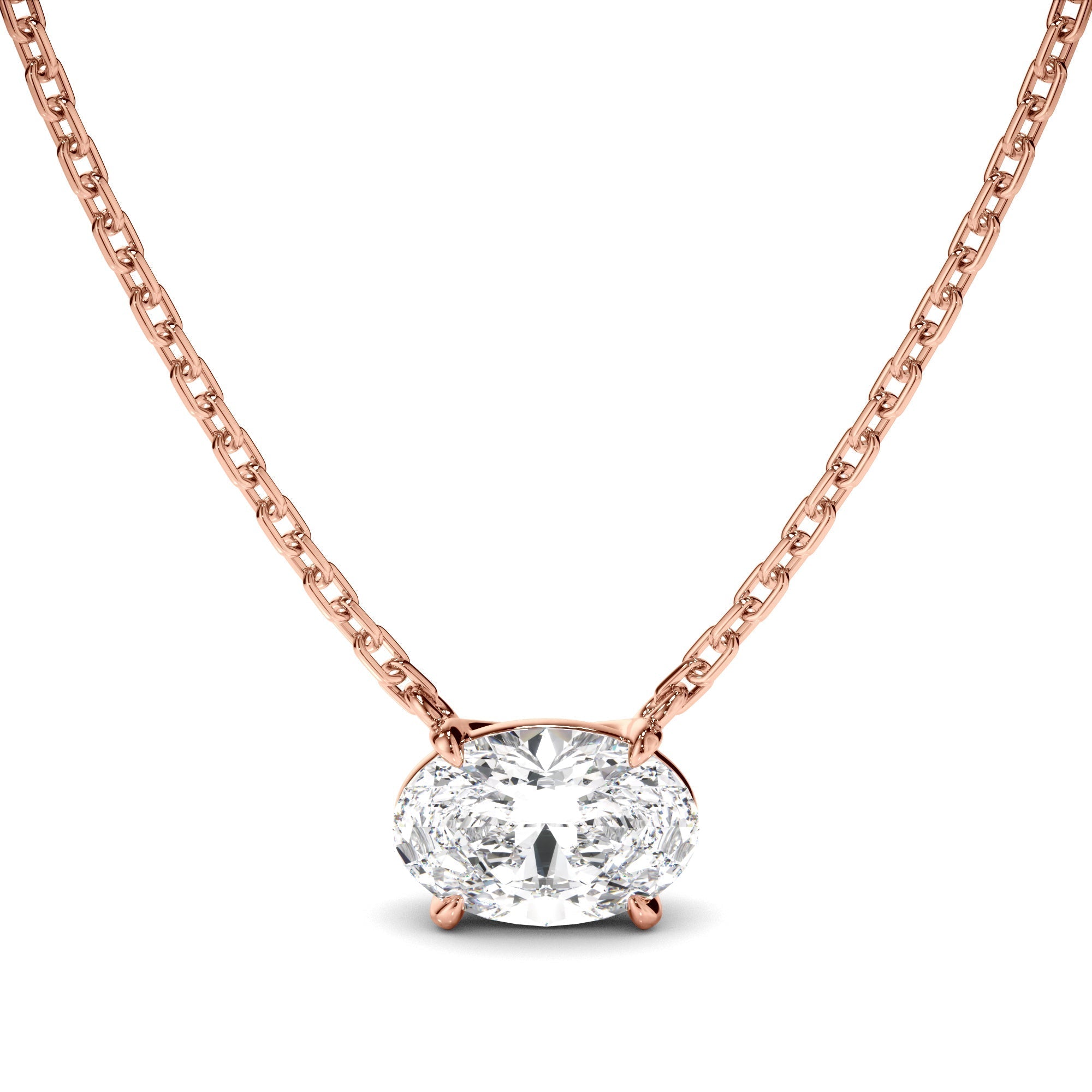East West Oval Cut Diamond Necklet