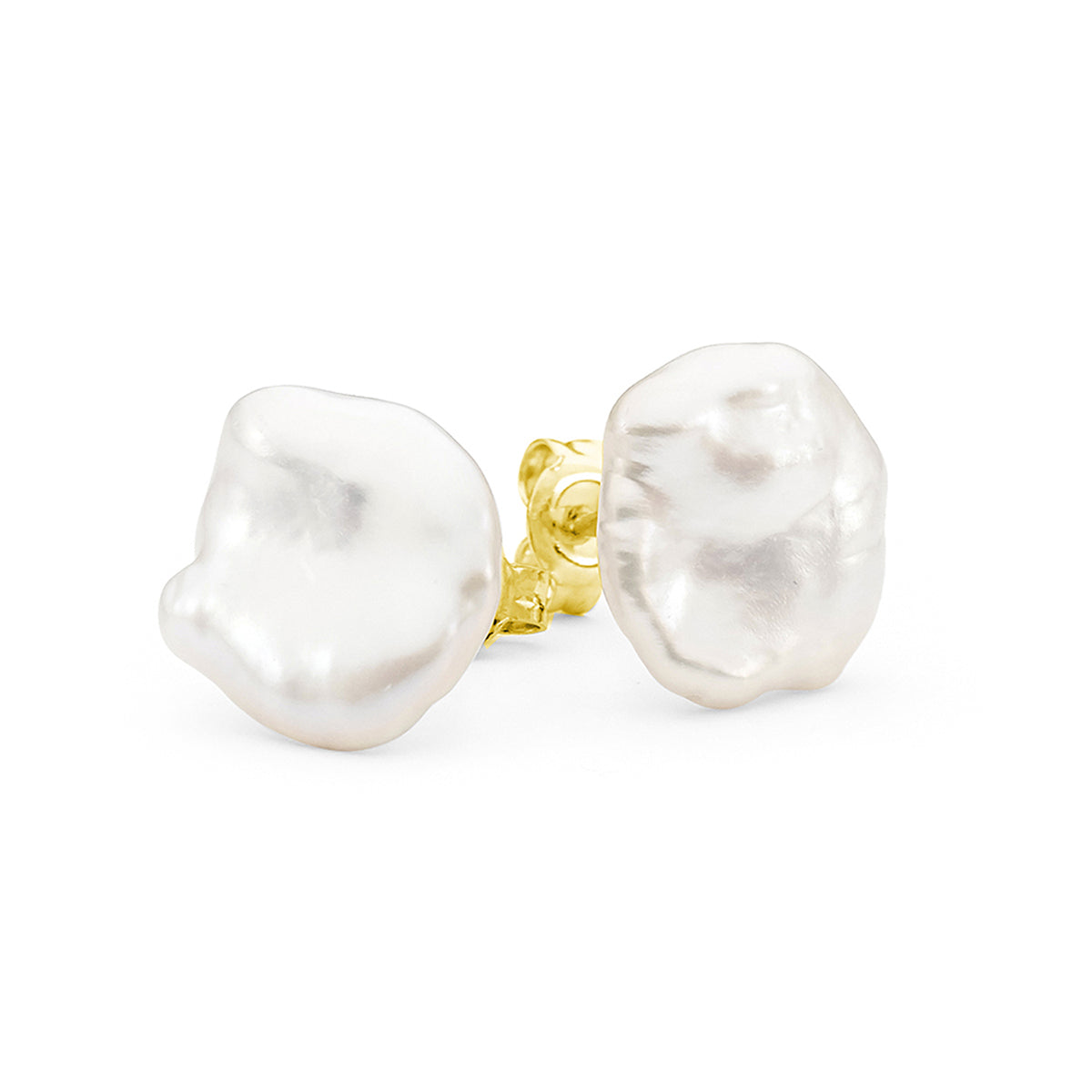 Ikecho 9ct Yellow Gold Mini Pebble Stud Earrings 8mm