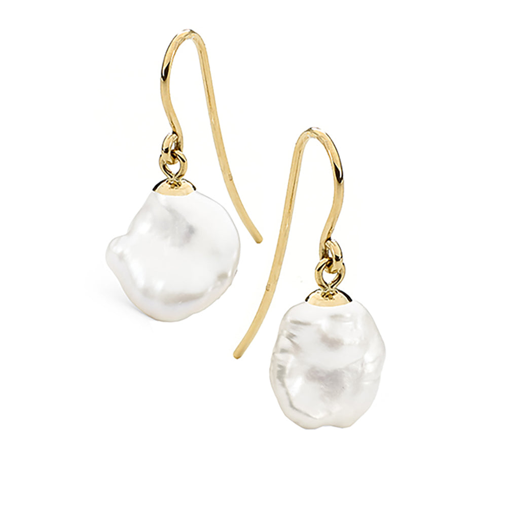 9ct Yellow Gold Alessia Hook Pearl Earrings