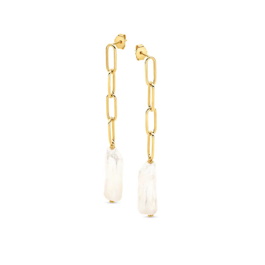 Ikecho Anna Baroque FWP Chain Stud Earrings