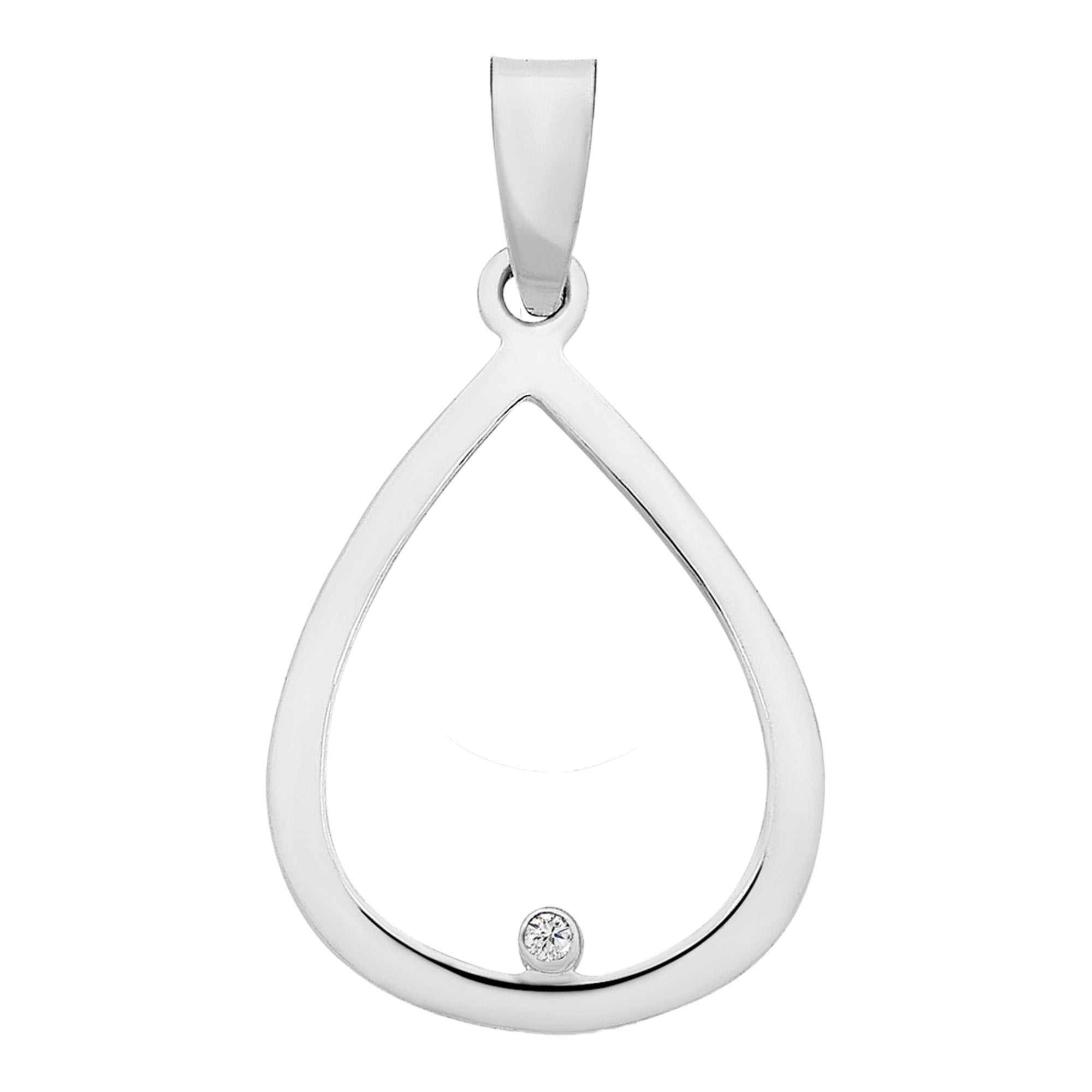 Sterling Silver Diamond Pendant With Chain