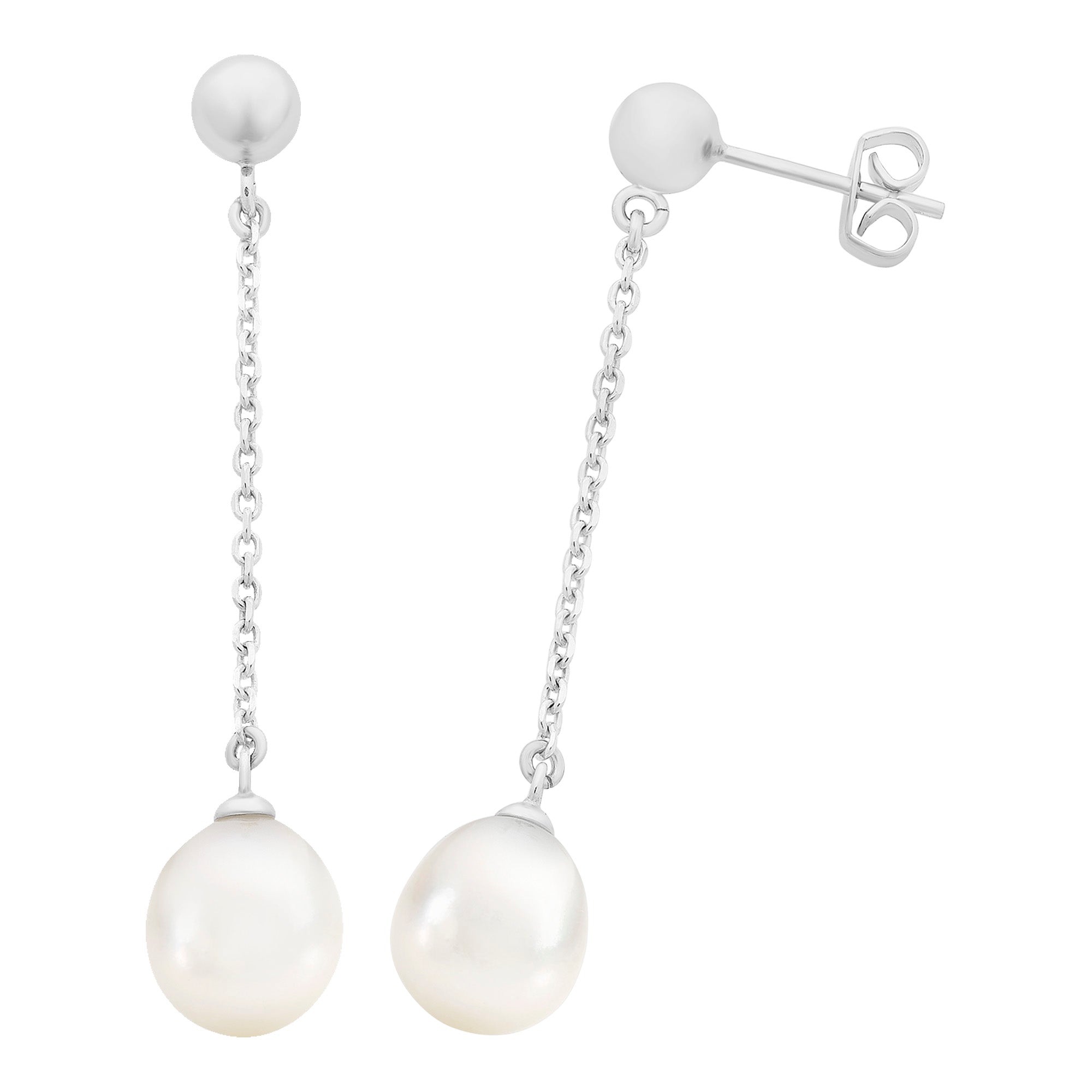Sterling Silver Freshwater Pearl Drop Earrings