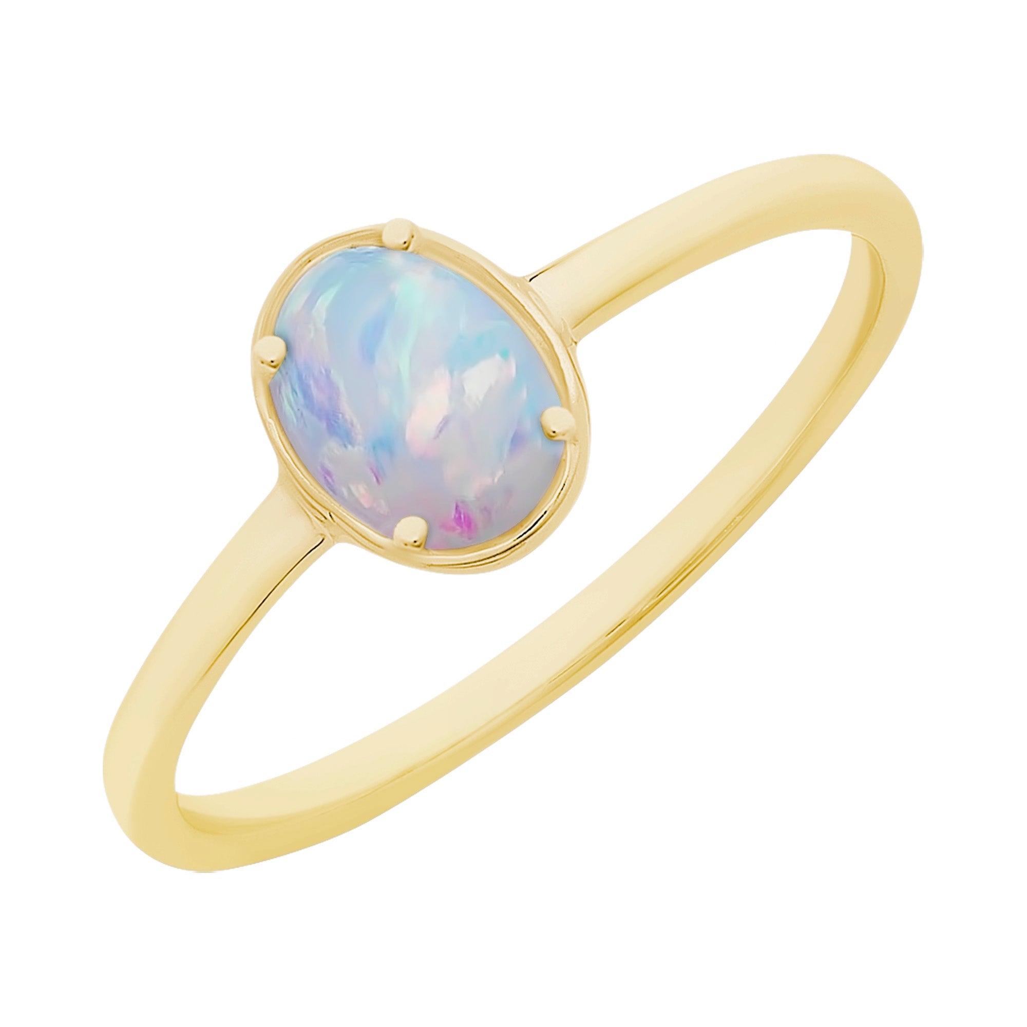 9ct Gold Created Opal Ring