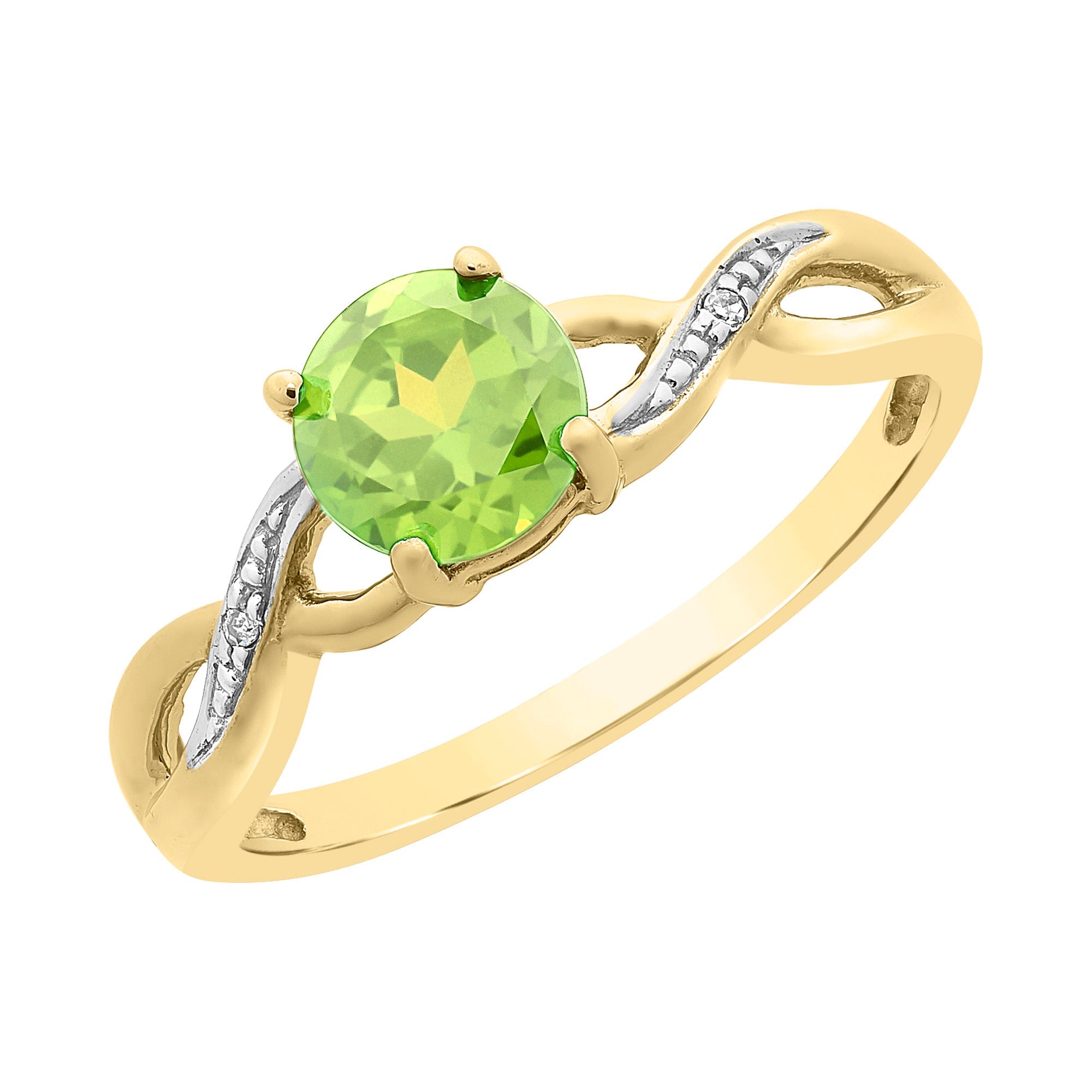 9ct Gold Peridot & Diamond Ring