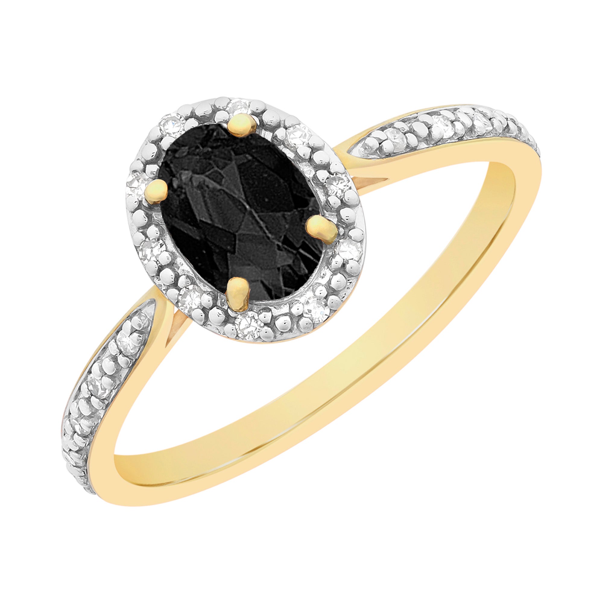 9ct Gold Natural Sapphire & Diamond Ring