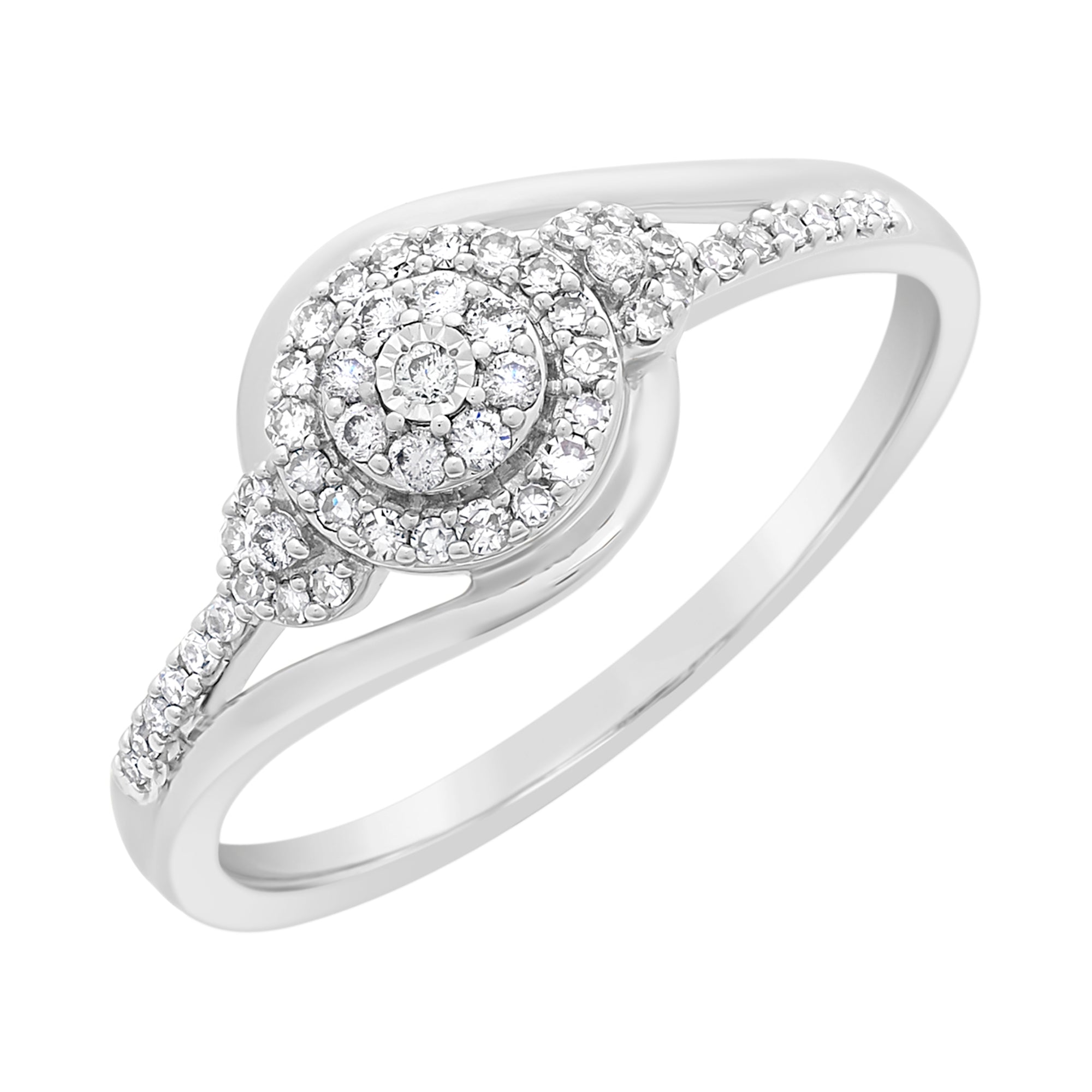 9ct White Gold Diamond Ring